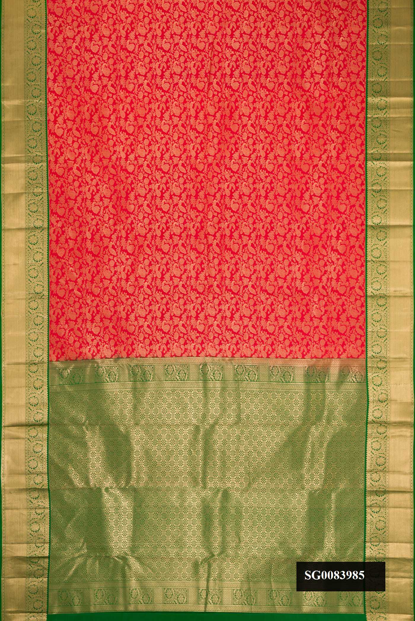 Red Dual Tone Kanchipuram Silk Saree