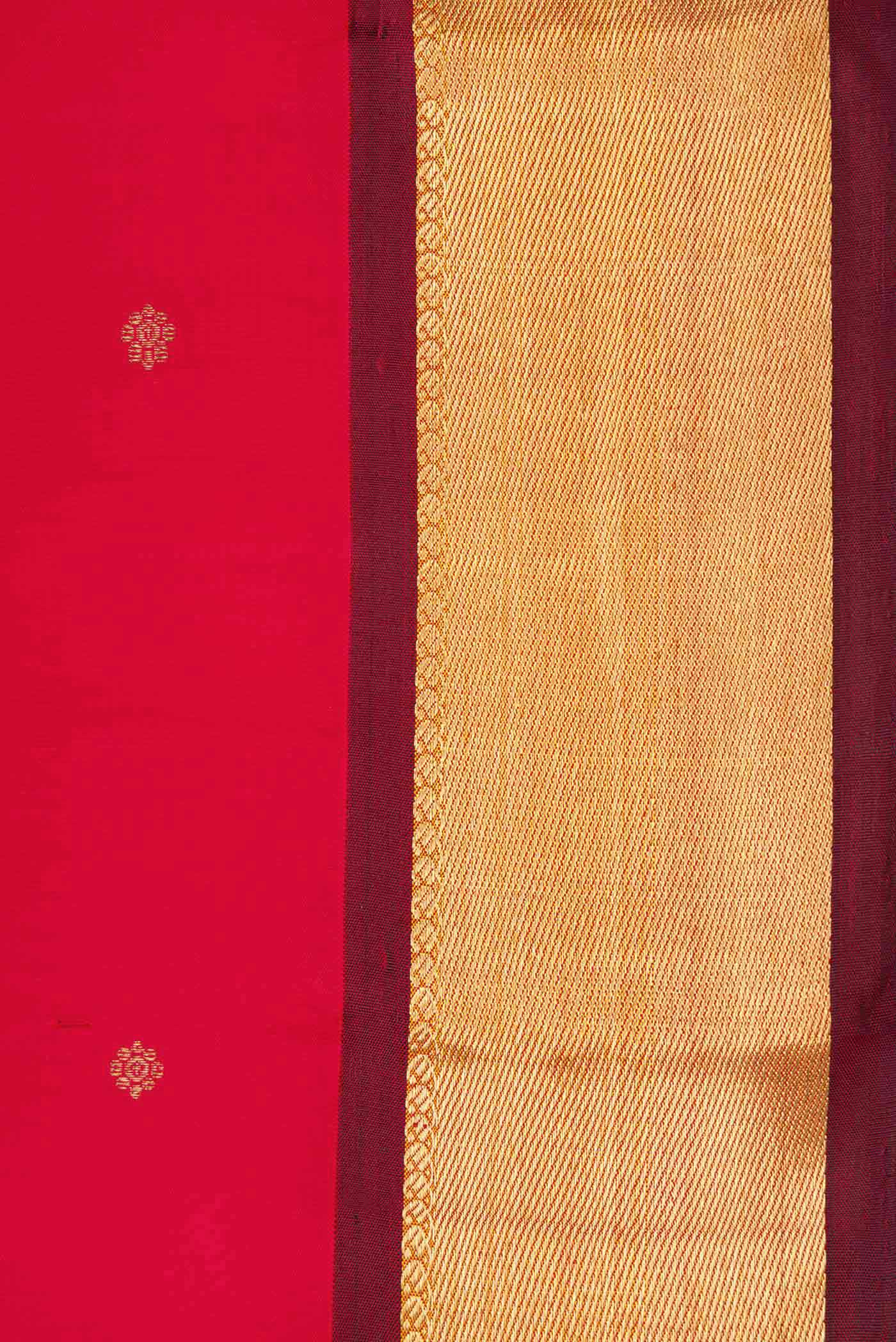 Pure Silk Pure Zari Pink Kanchipuram Saree - Image 3