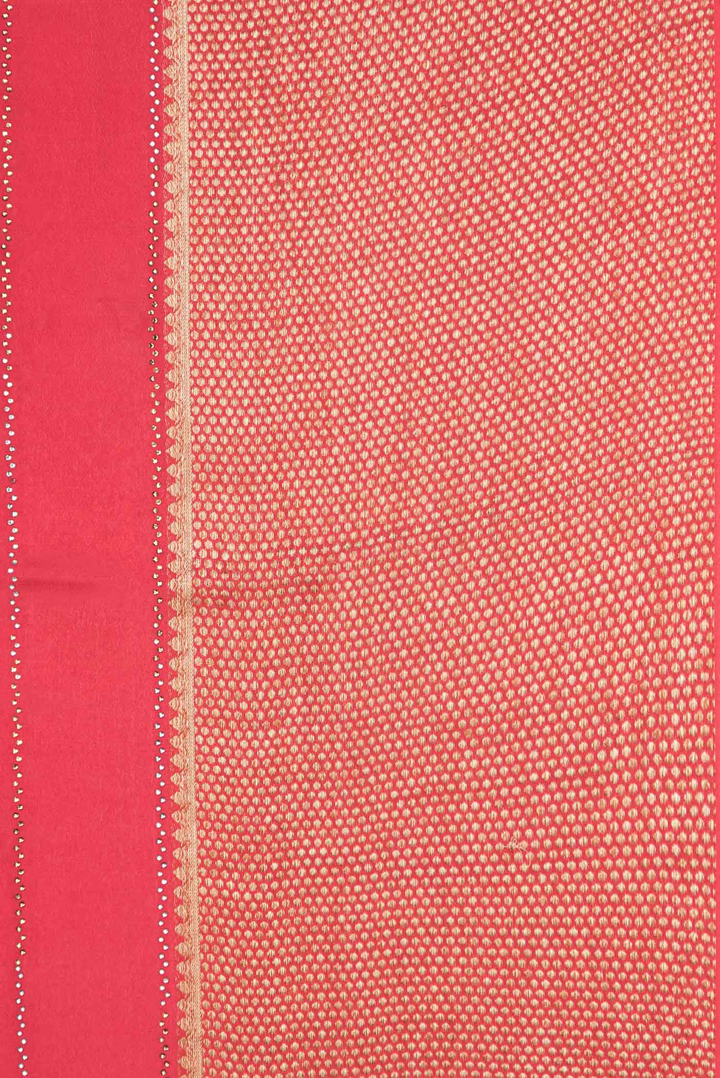 Red Dual Tone Mysore Crepe Saree - Image 3