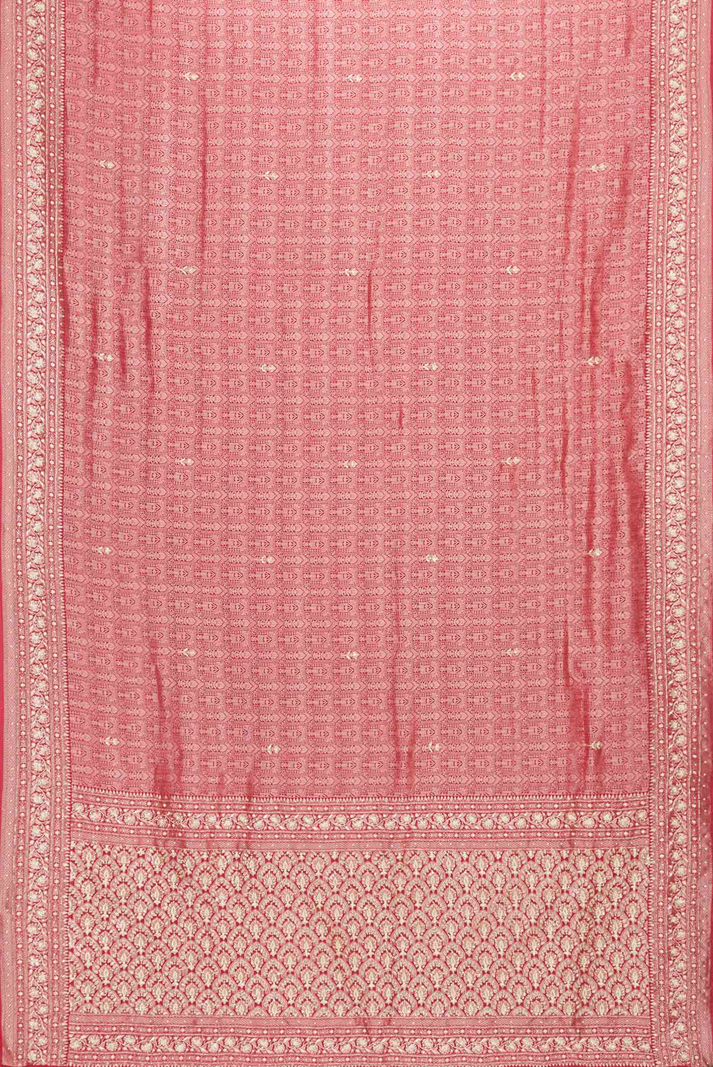 Red Dual Tone Mysore Crepe Saree - Image 6