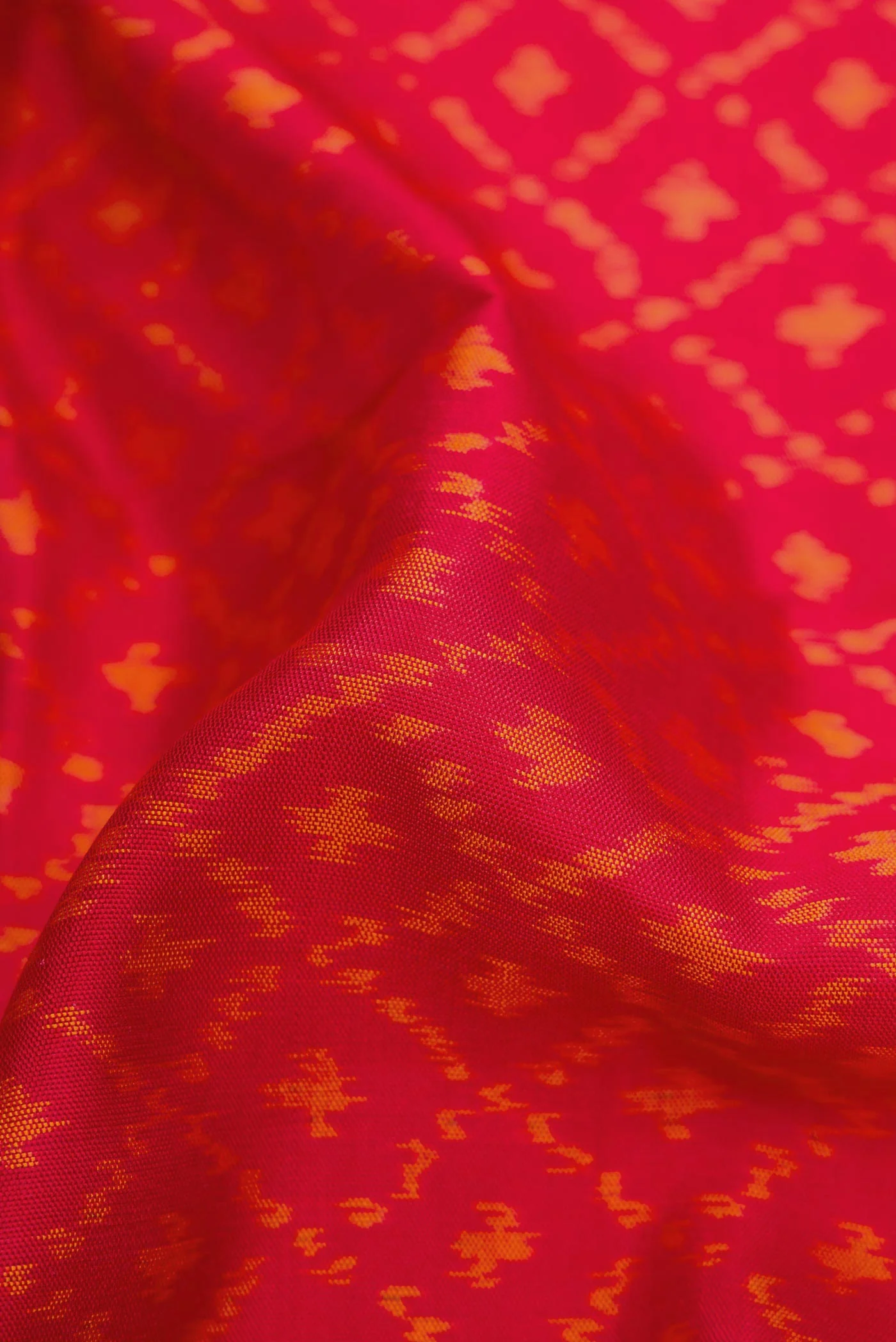 Red Dual Tone Rajkot Patola Silk Saree - Image 2