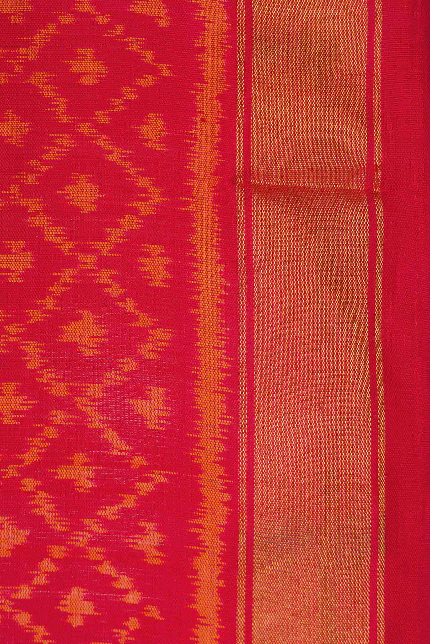 Red Dual Tone Rajkot Patola Silk Saree - Image 3