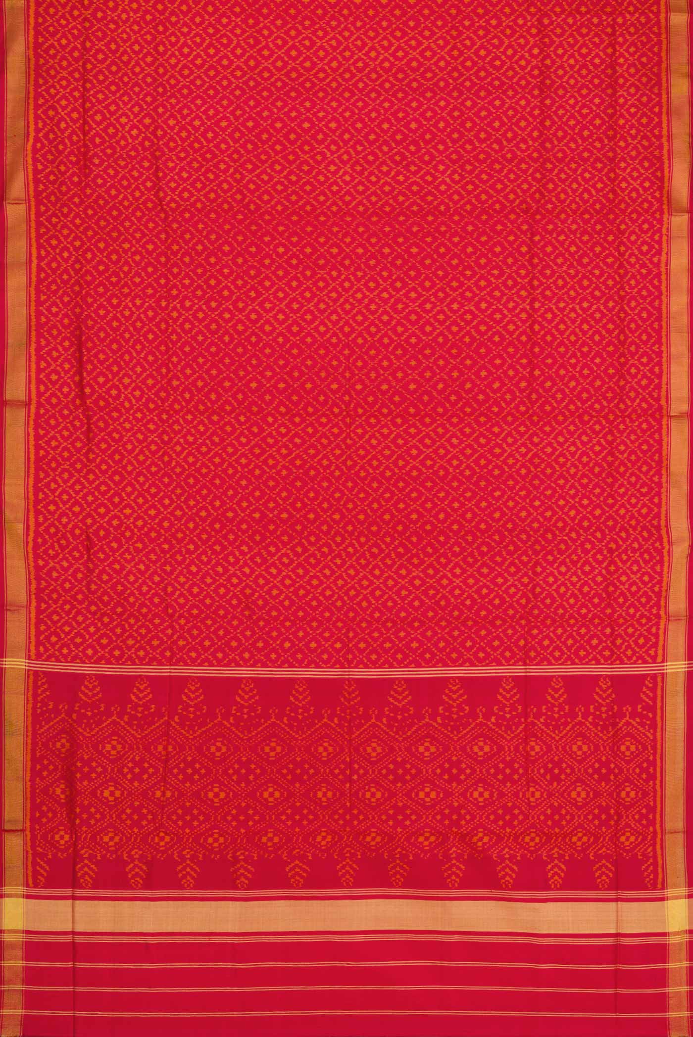 Red Dual Tone Rajkot Patola Silk Saree - Image 6