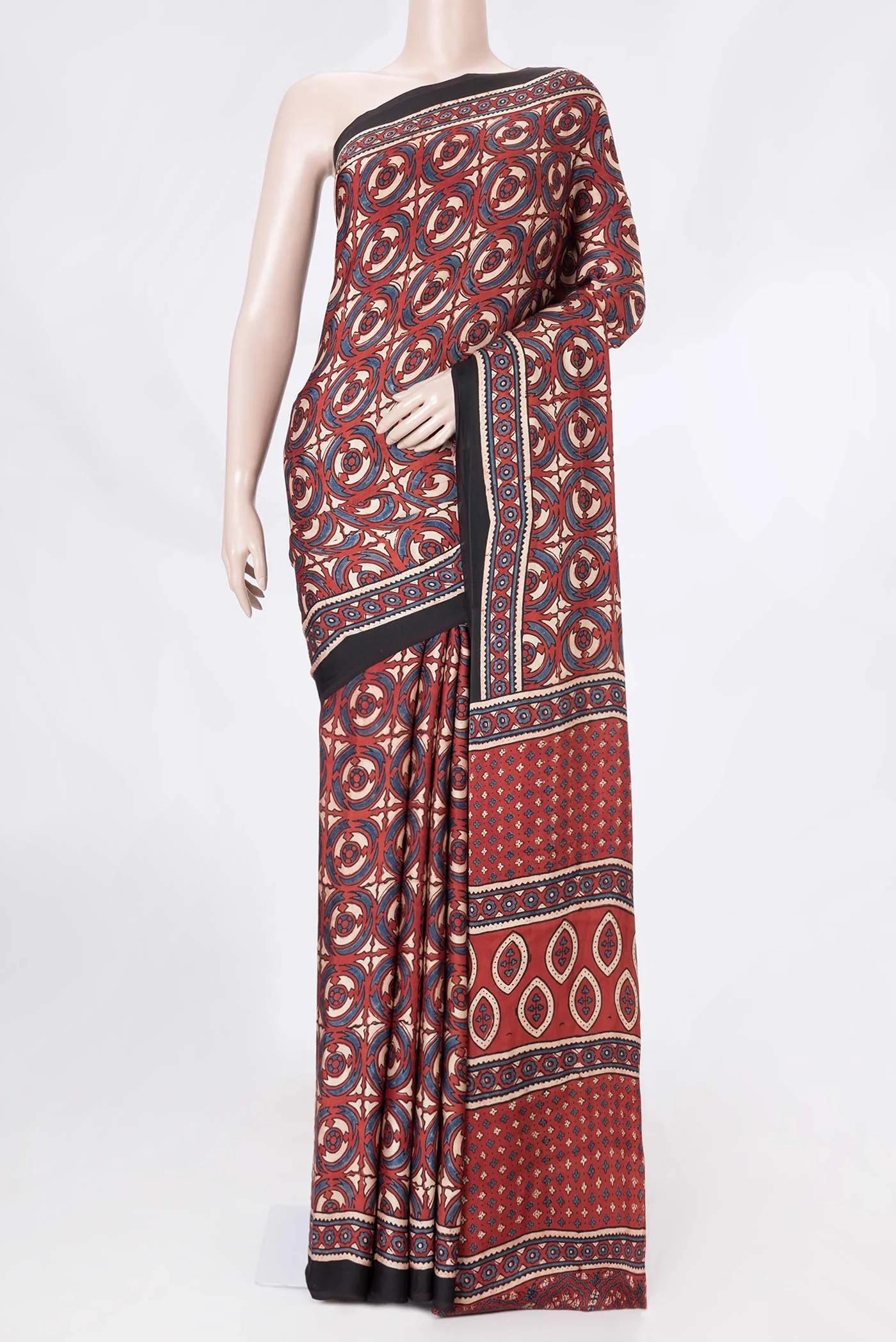 Red Dual Tone Satin Silk Saree
