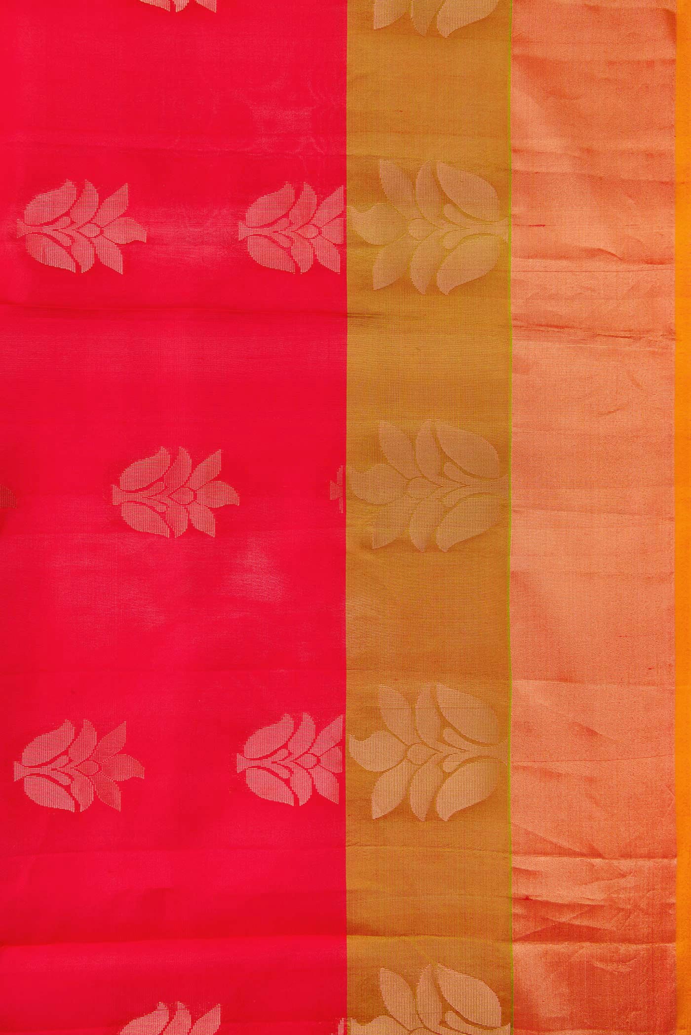 Pink with Red Color Soft Silk Saree - Image 3
