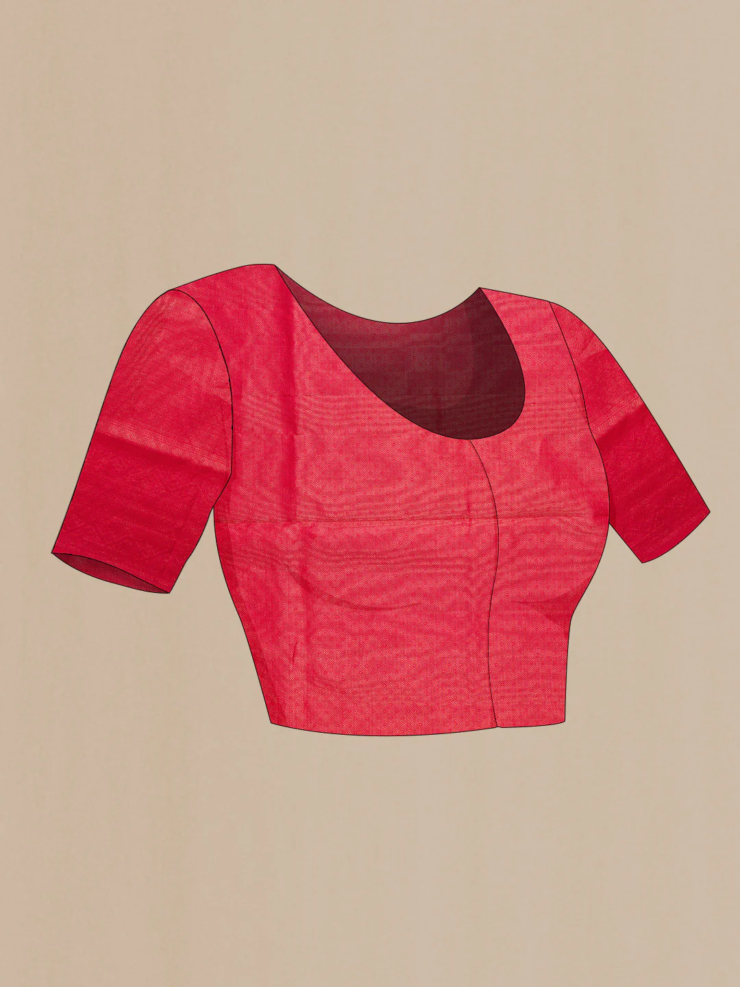 Imperial Red Soft Silk Saree - Image 5