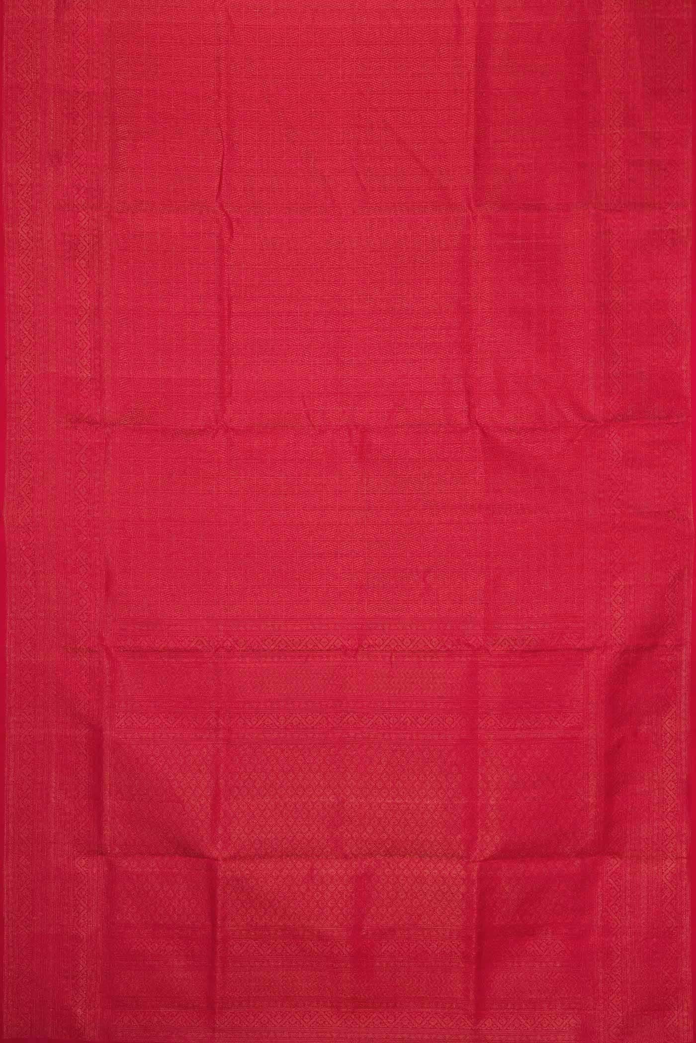 Imperial Red Soft Silk Saree - Image 6