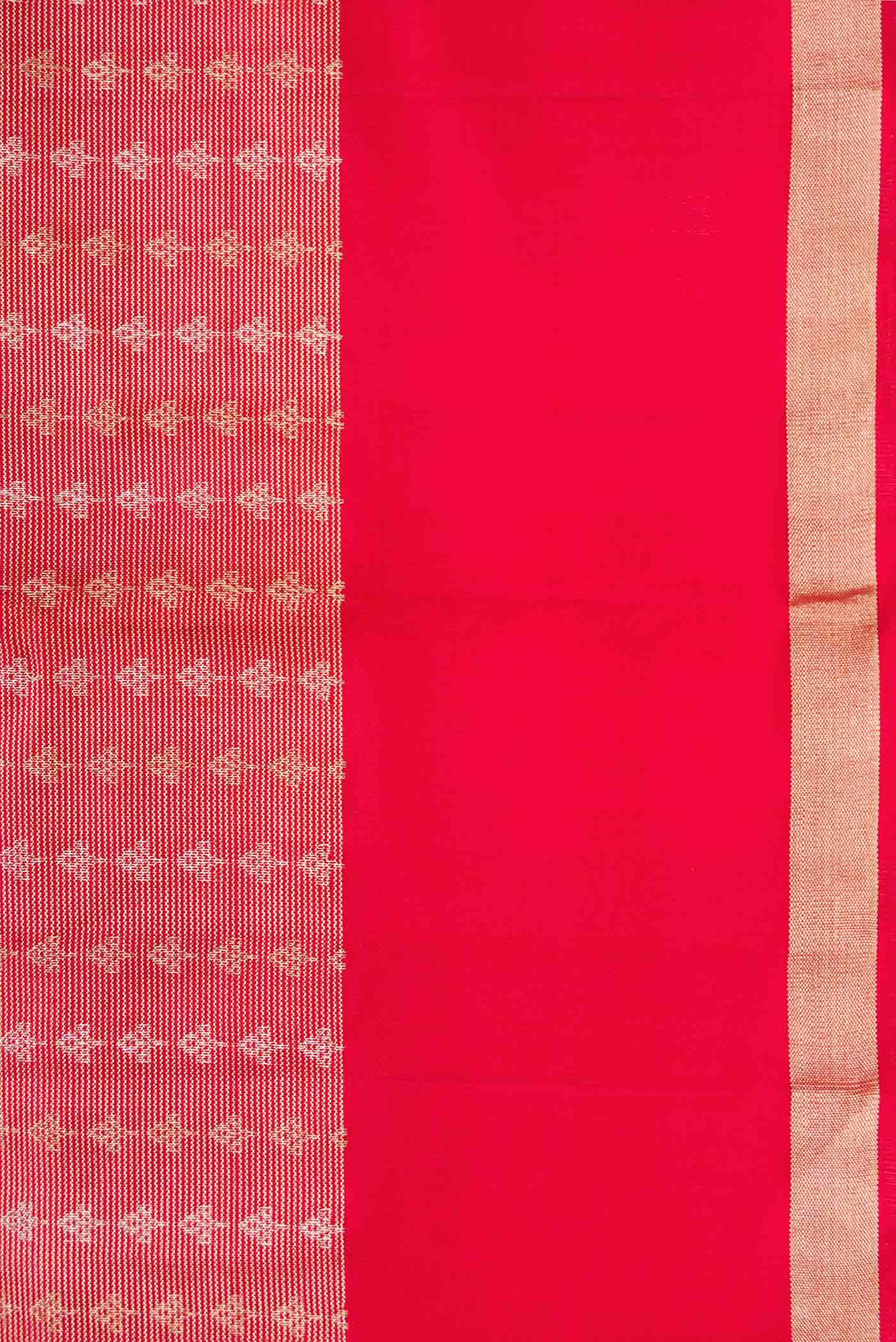 Red Dual Tone Soft Silk Saree - Image 3