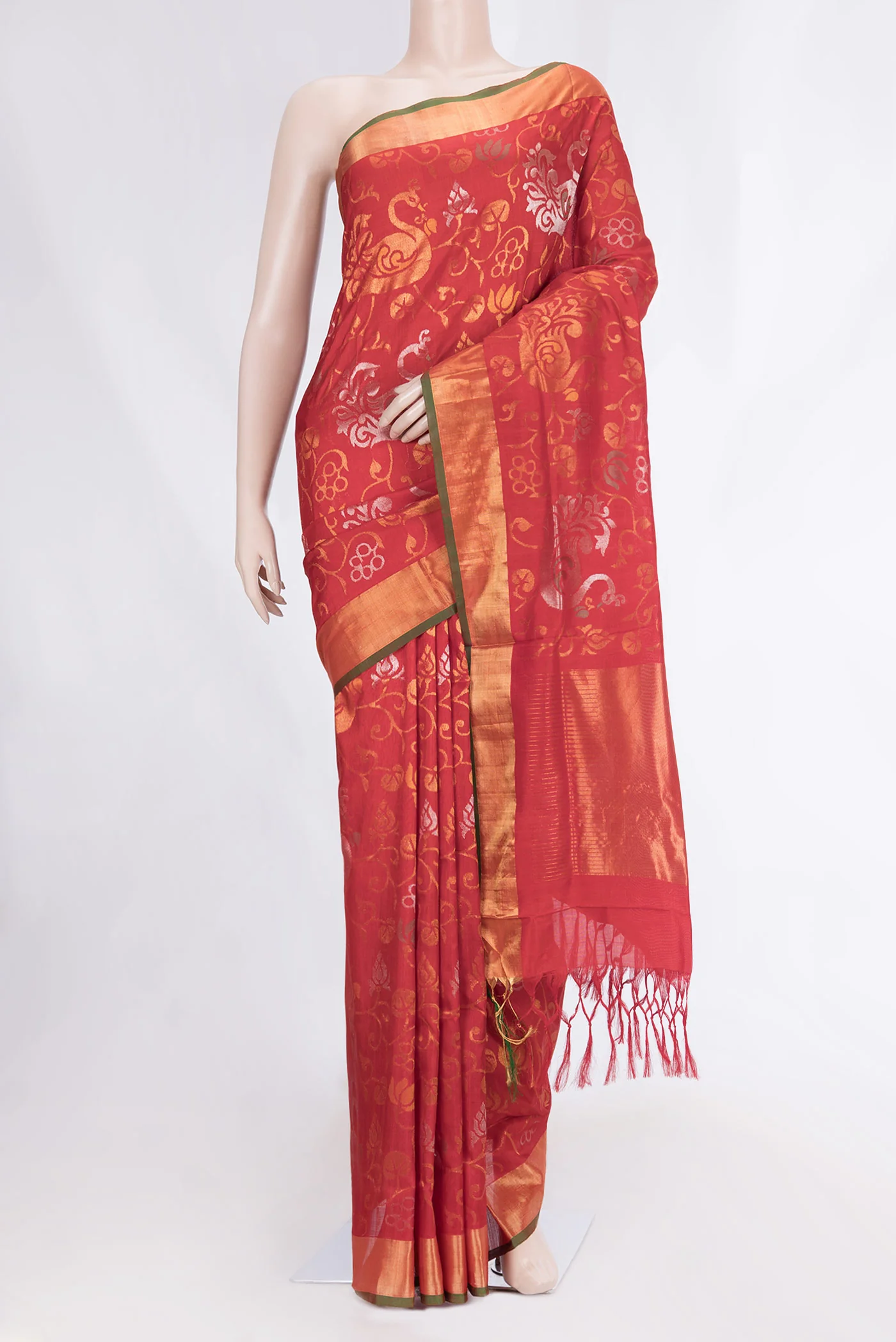 Red Dual Tone Uppada Silk Saree