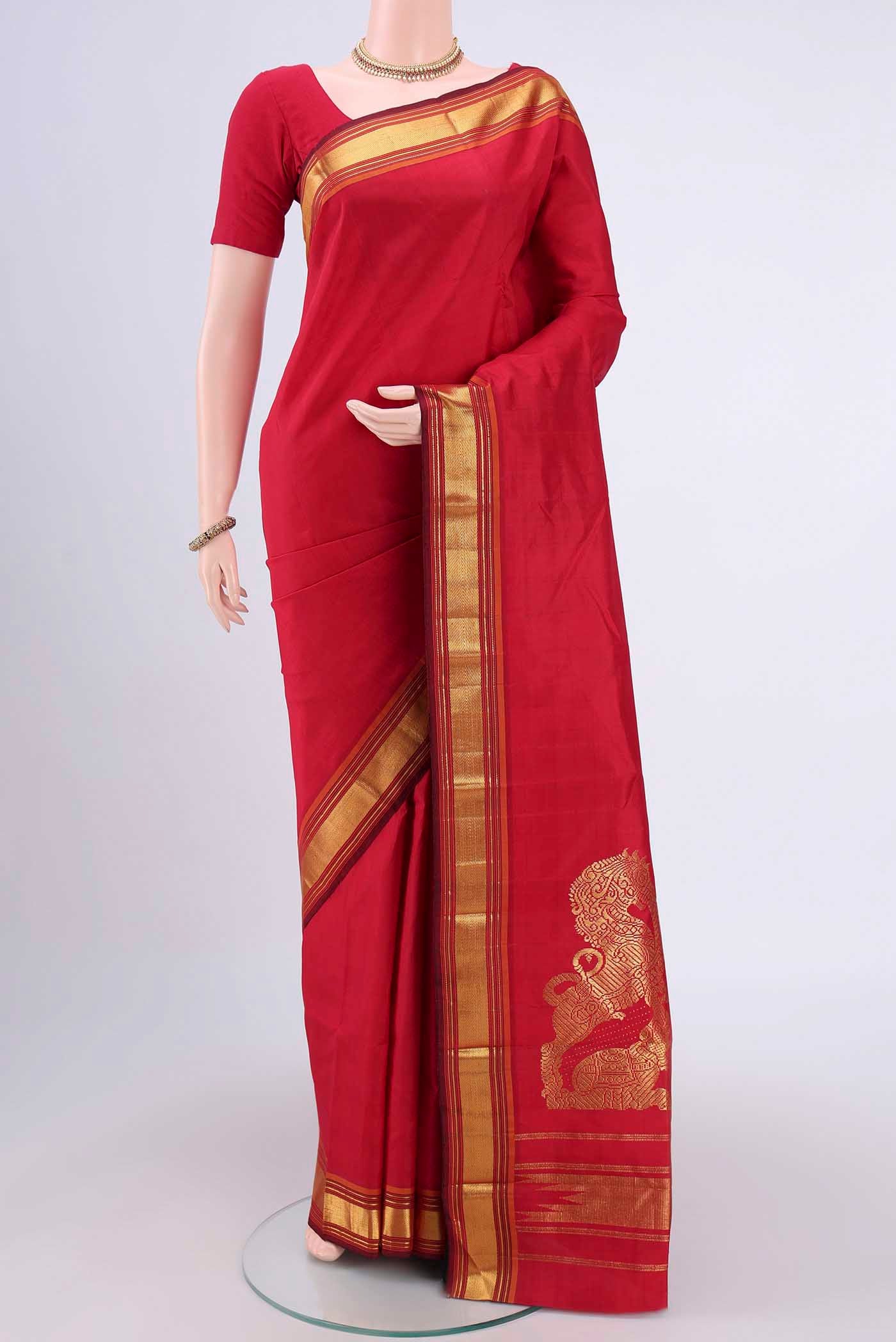 Red Kanchipuram Saree