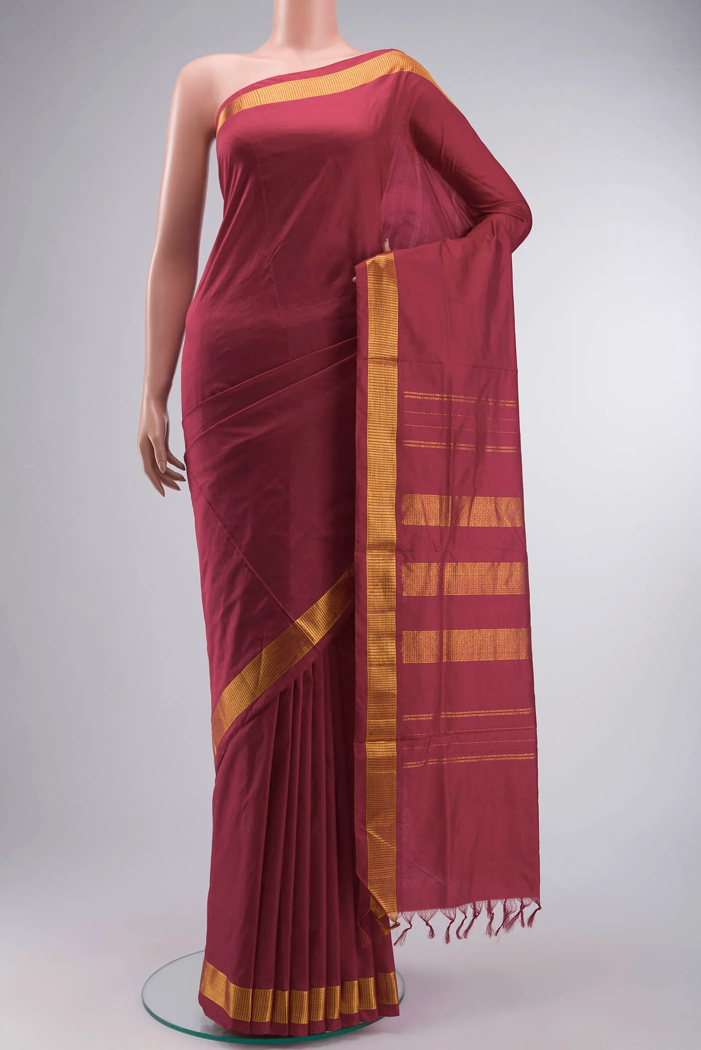 Red Kanjivaram Silk Nine Yards Saree