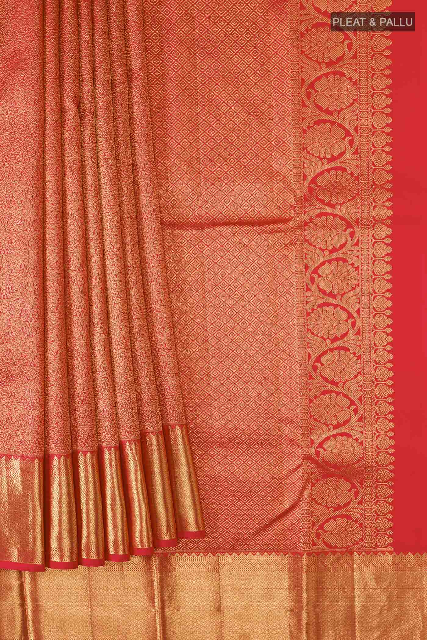 Red Kanjivaram Silk Saree - Image 4