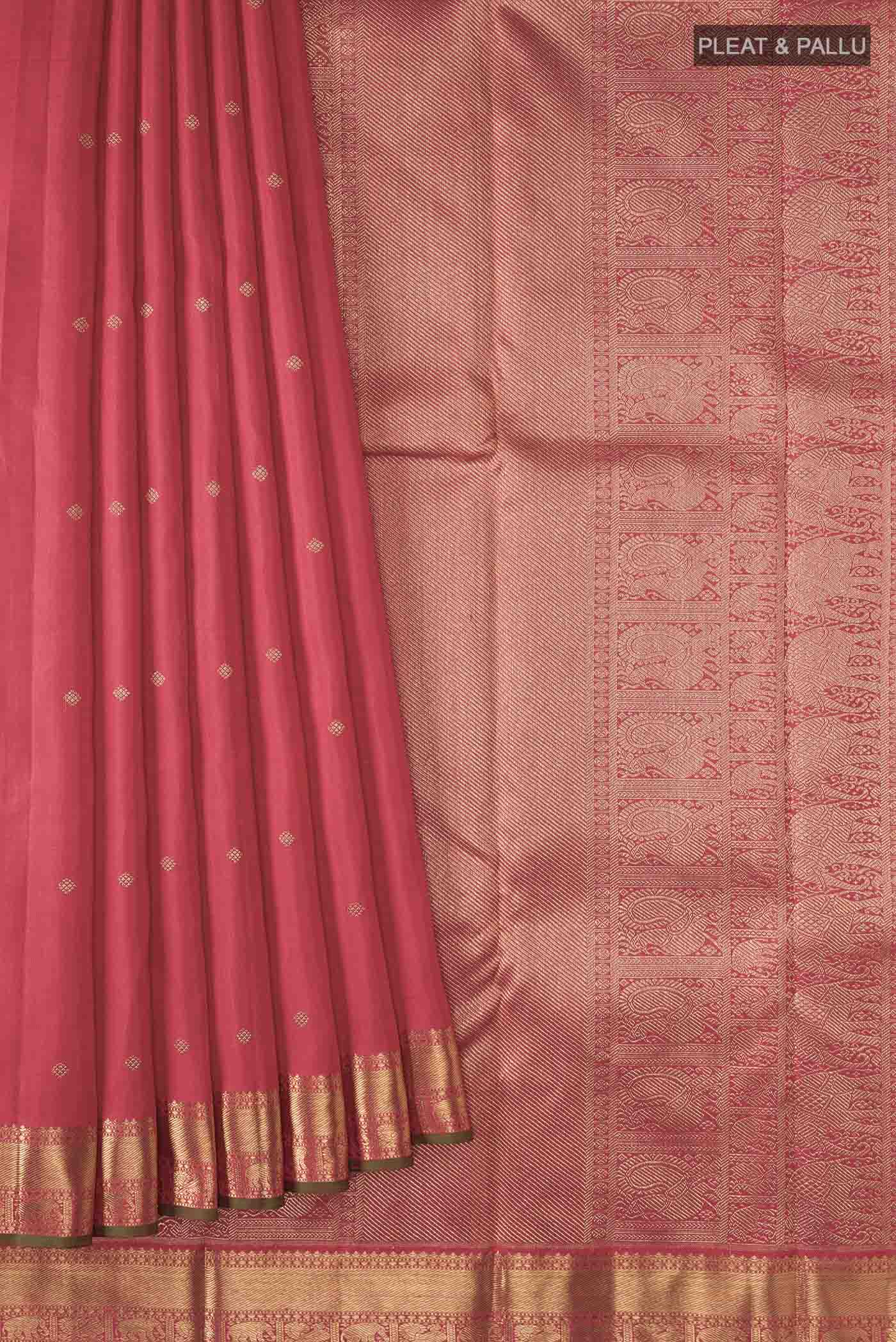 Red Kanchipuram Silk Saree - Image 4