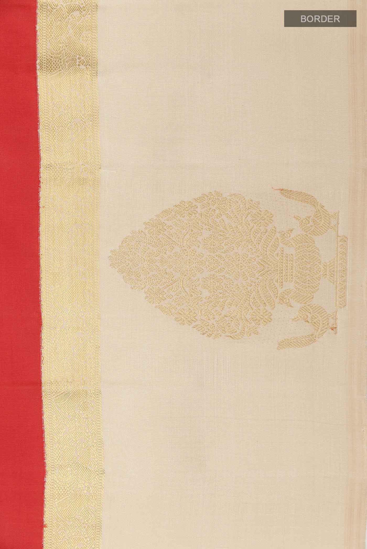 Red Kanchipuram Silk Saree - Image 3