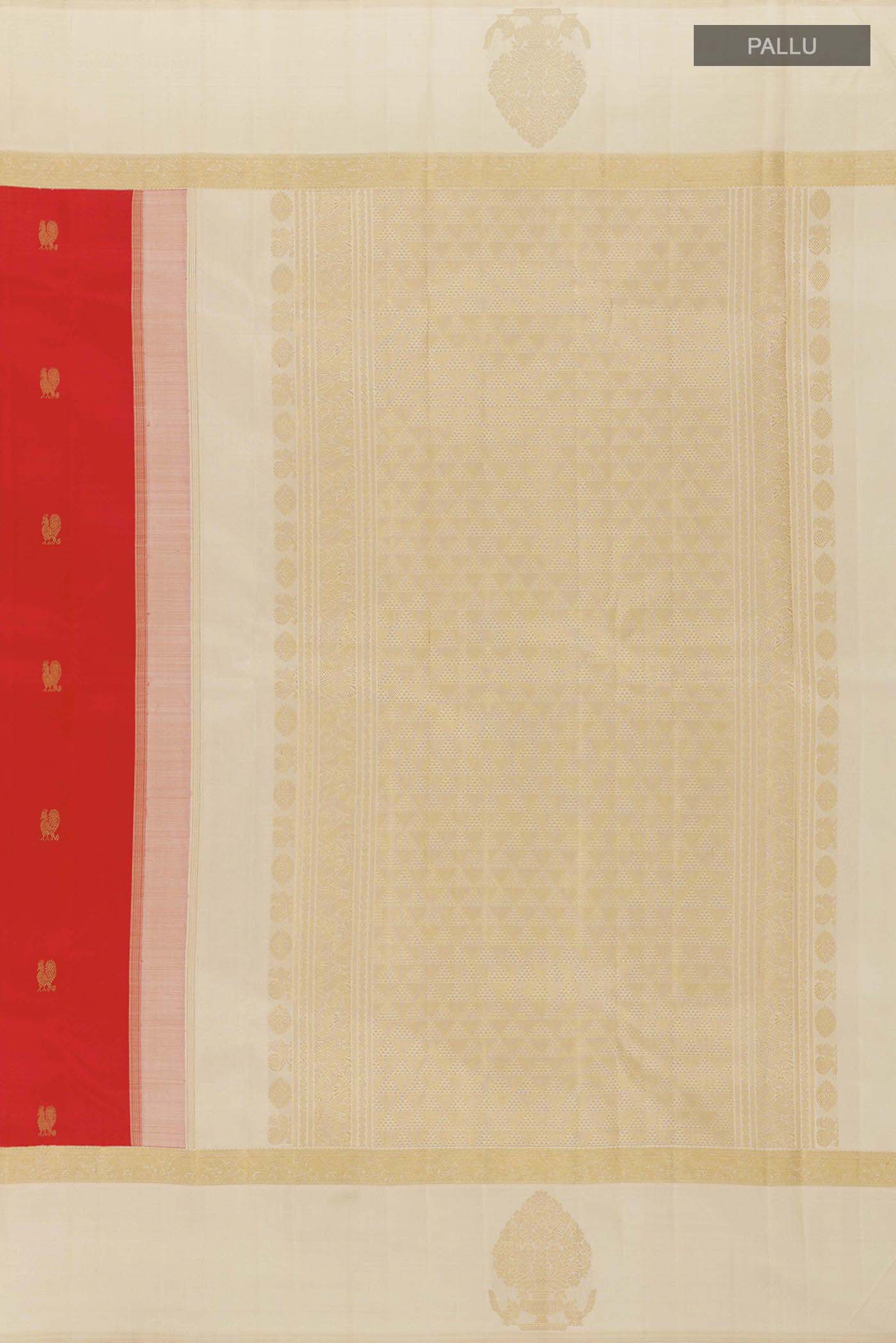 Red Kanchipuram Silk Saree - Image 7