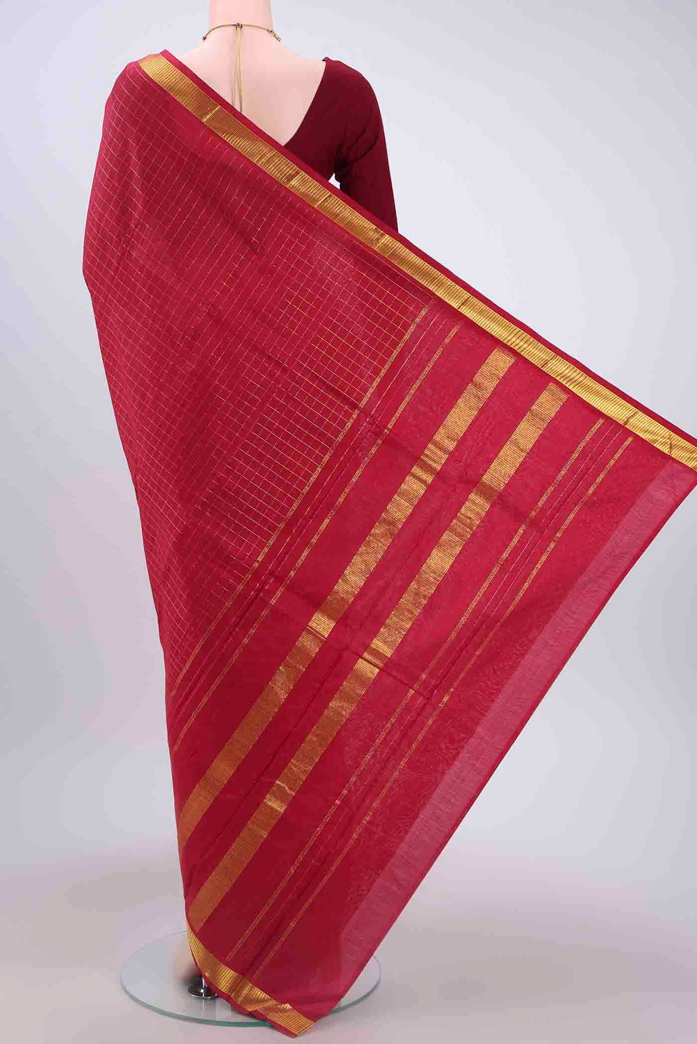 Red Kanchipuram Silk Saree - Image 3