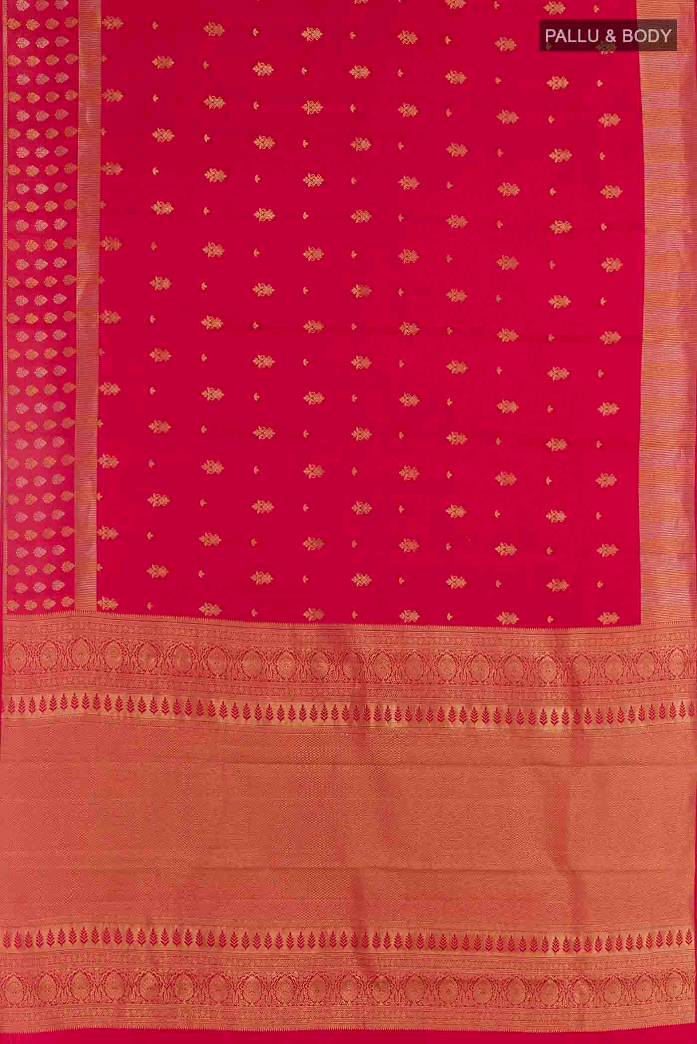 Red Kanchipuram Silk Saree - Image 3