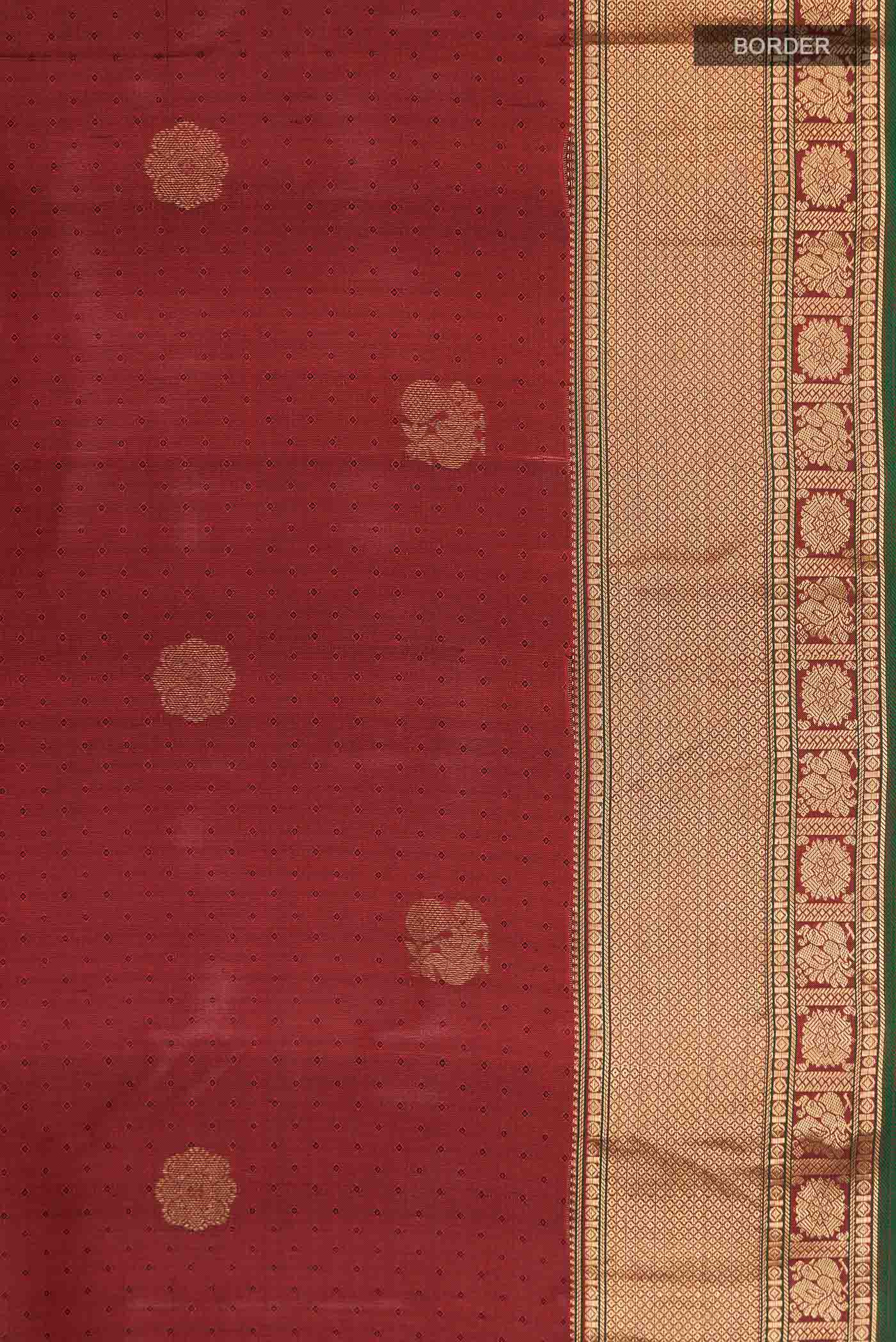 Red Kanchipuram Silk Saree - Image 3