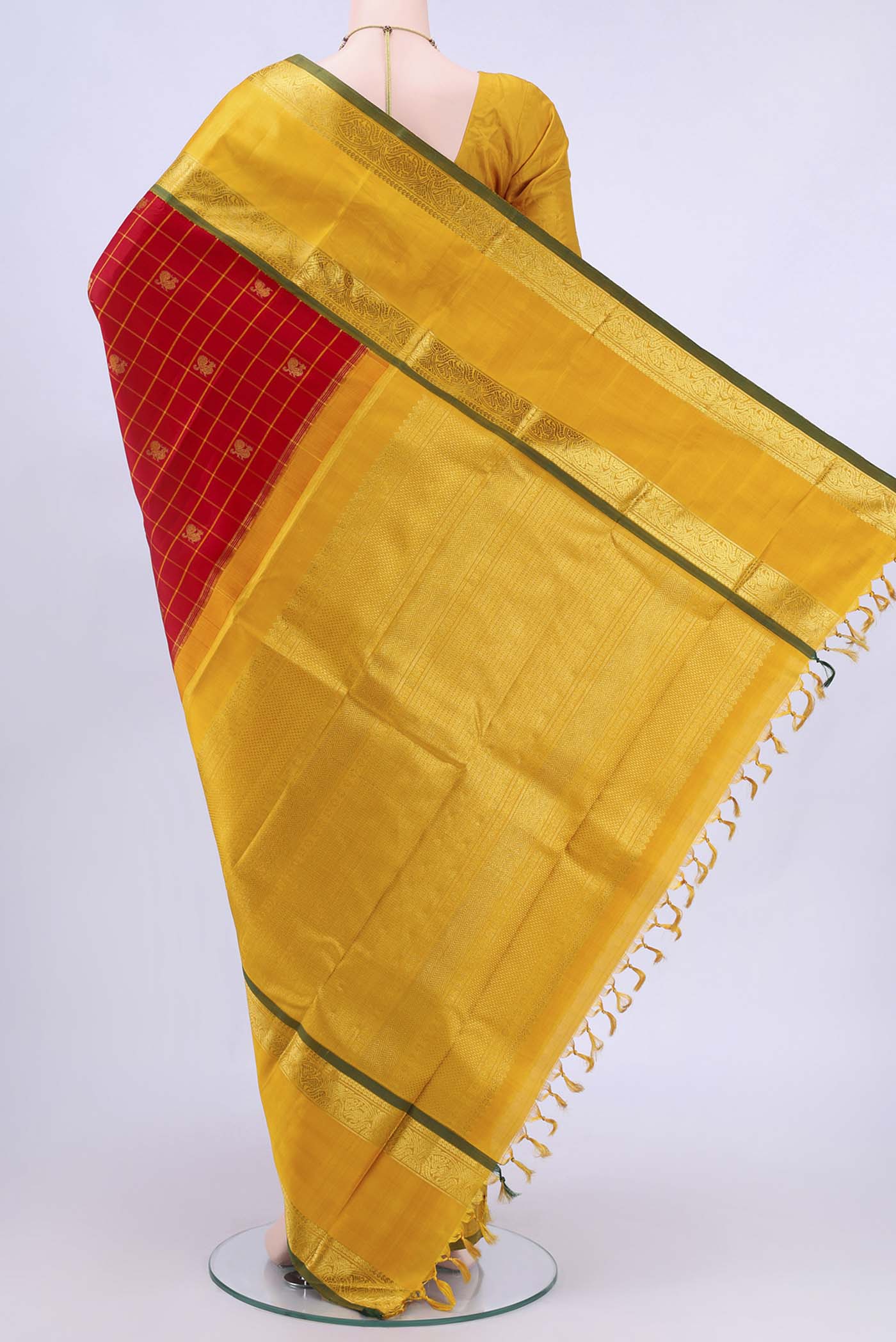 Red Kanjivaram Silk Saree - Image 3