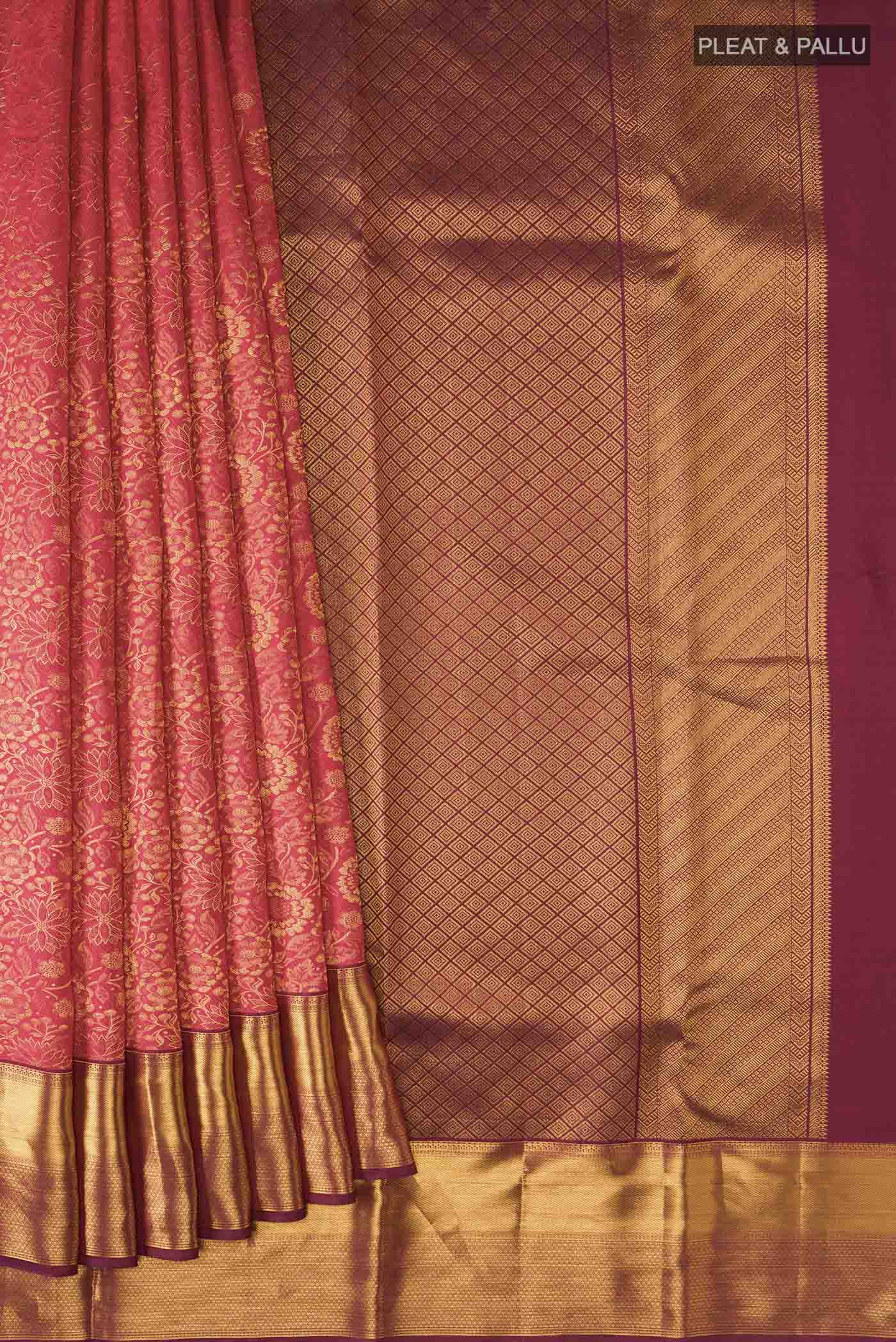 Red Kanchipuram Silk Saree - Image 4