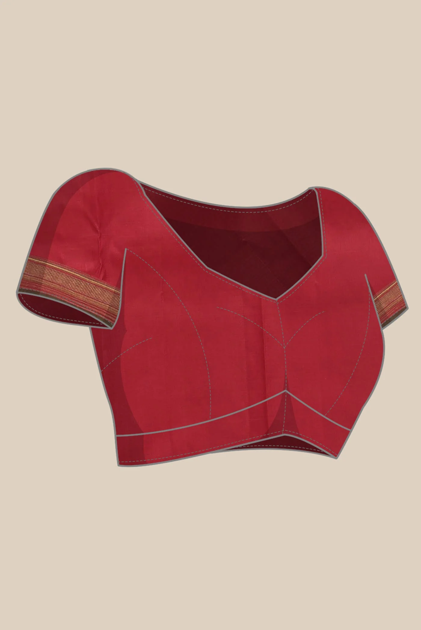 Pure Silk Pure Zari Red Kanchipuram Saree - Image 8