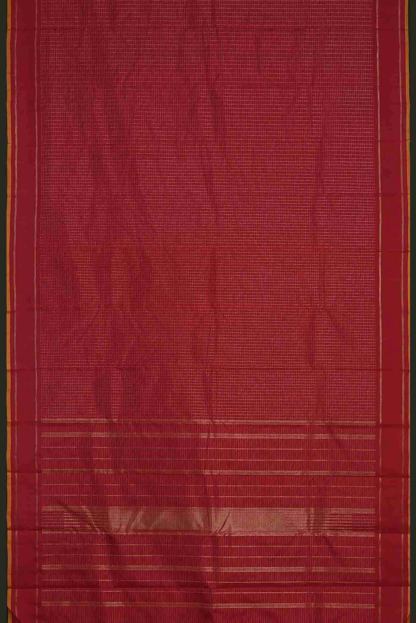 Pure Silk Pure Zari Red Kanjivaram Saree - Image 3