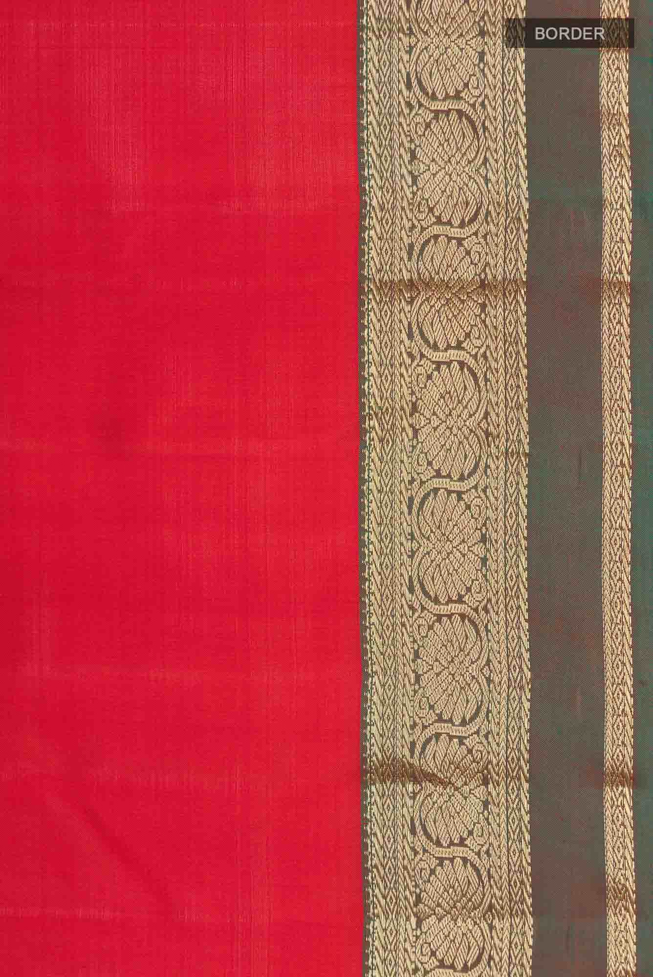Red Kanchipuram Silk Saree - Image 5