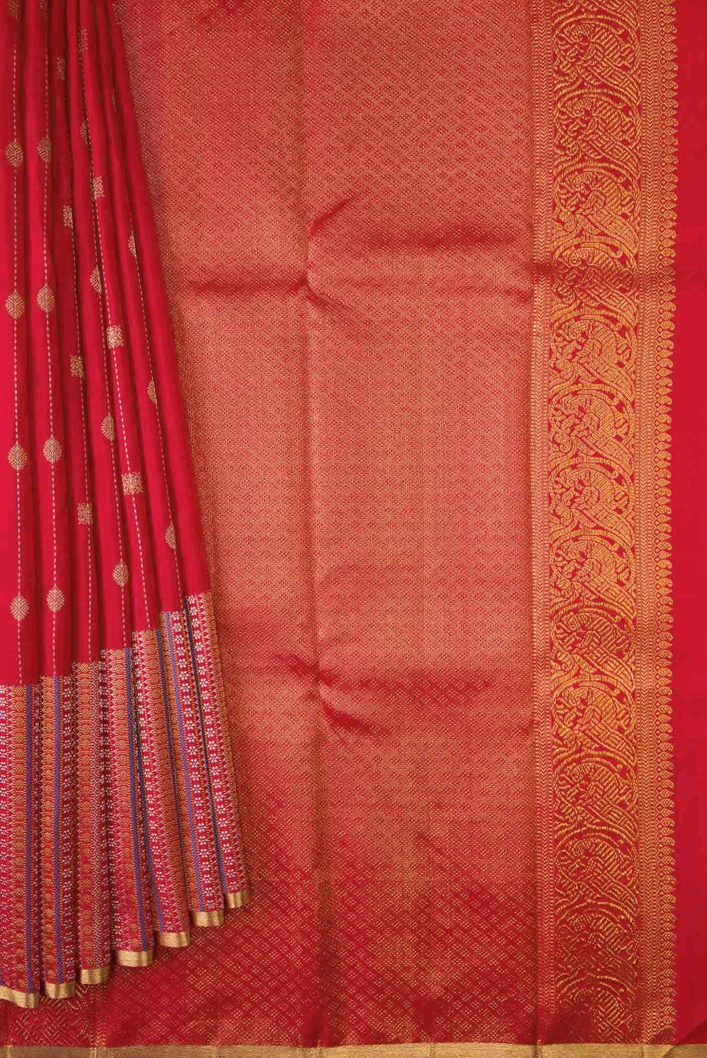 Red Kanchipuram Silk Saree - Image 2