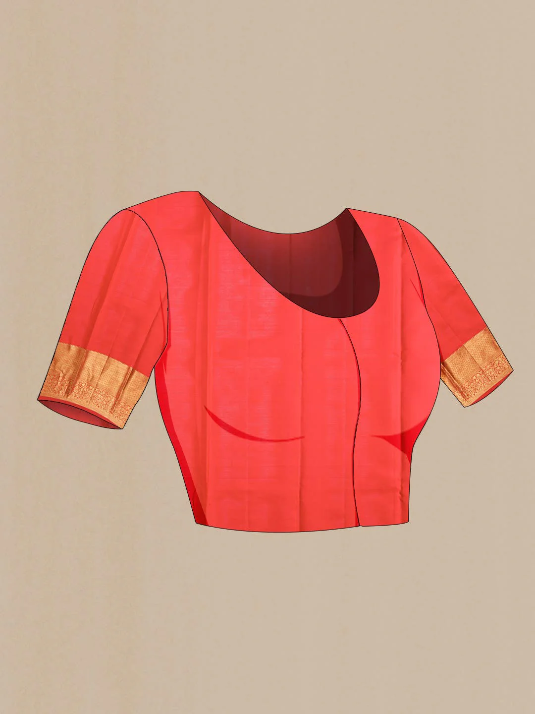 Red Kanchipuram Silk Saree - Image 6
