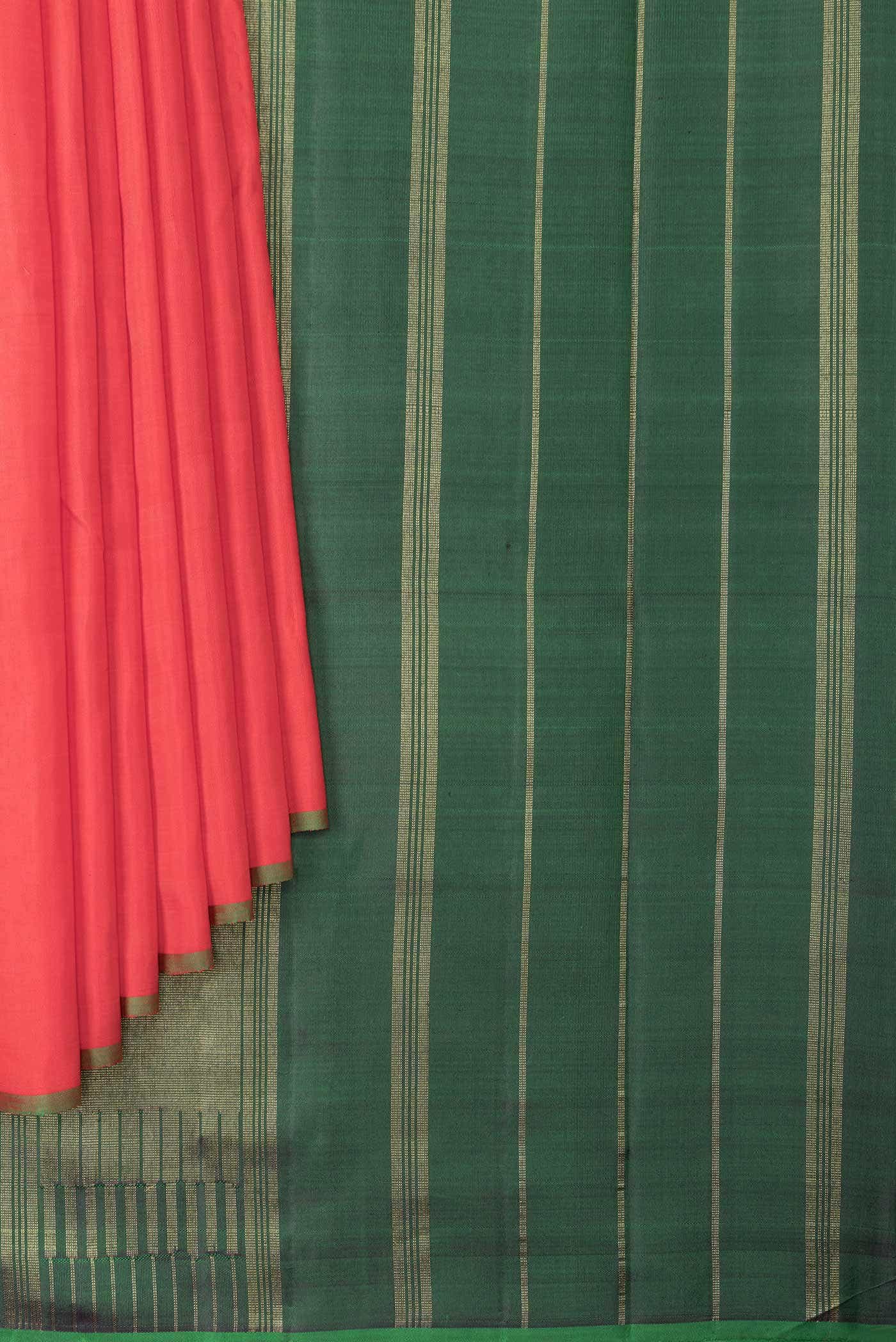 Pure Silk Pure Zari Red Kanjivaram Saree - Image 2