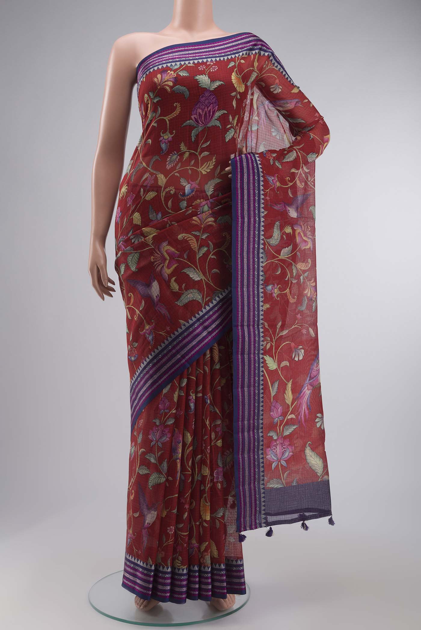 Red Kota Silk Saree