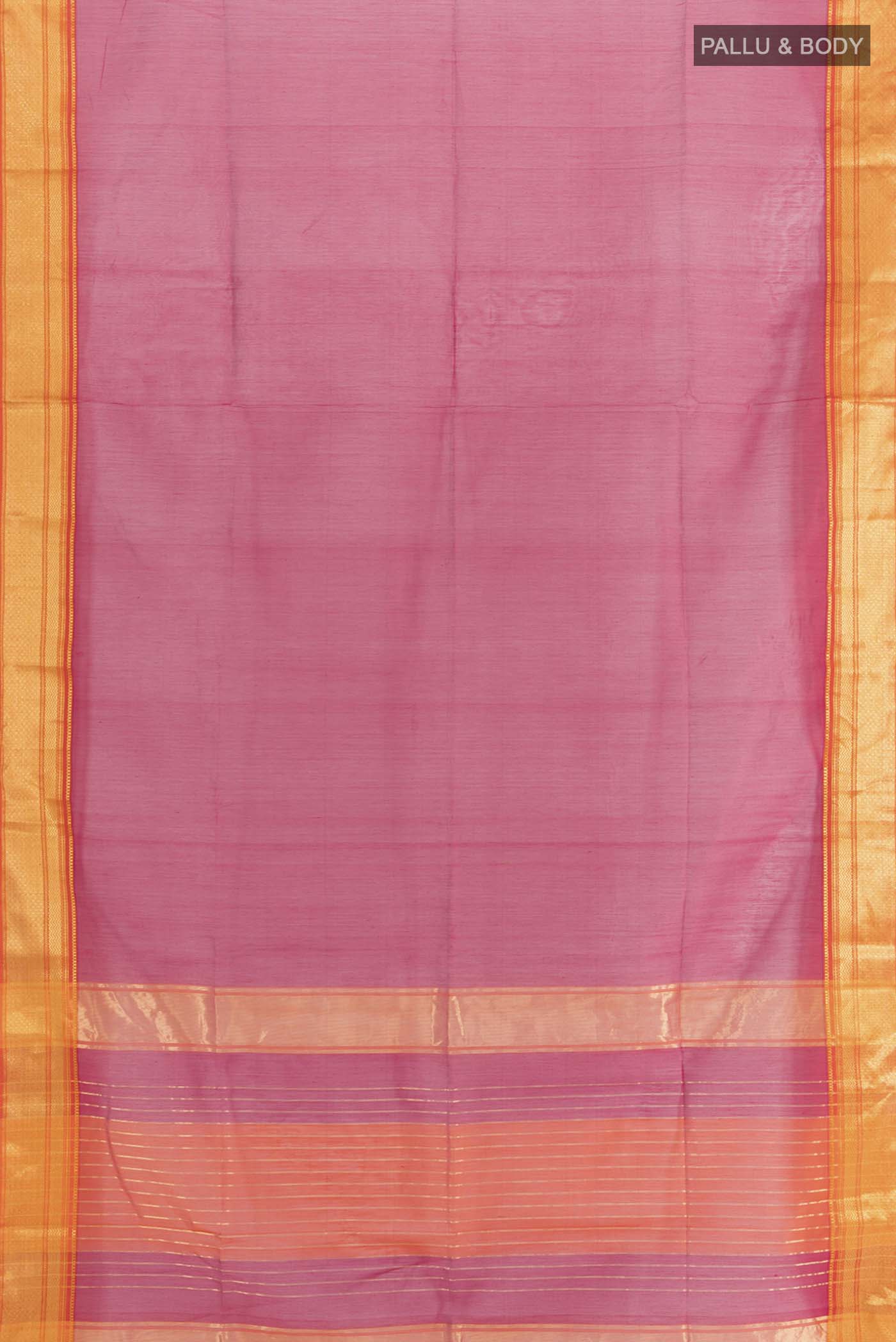 Pink Maheshwari Silk Cotton Saree - Image 5