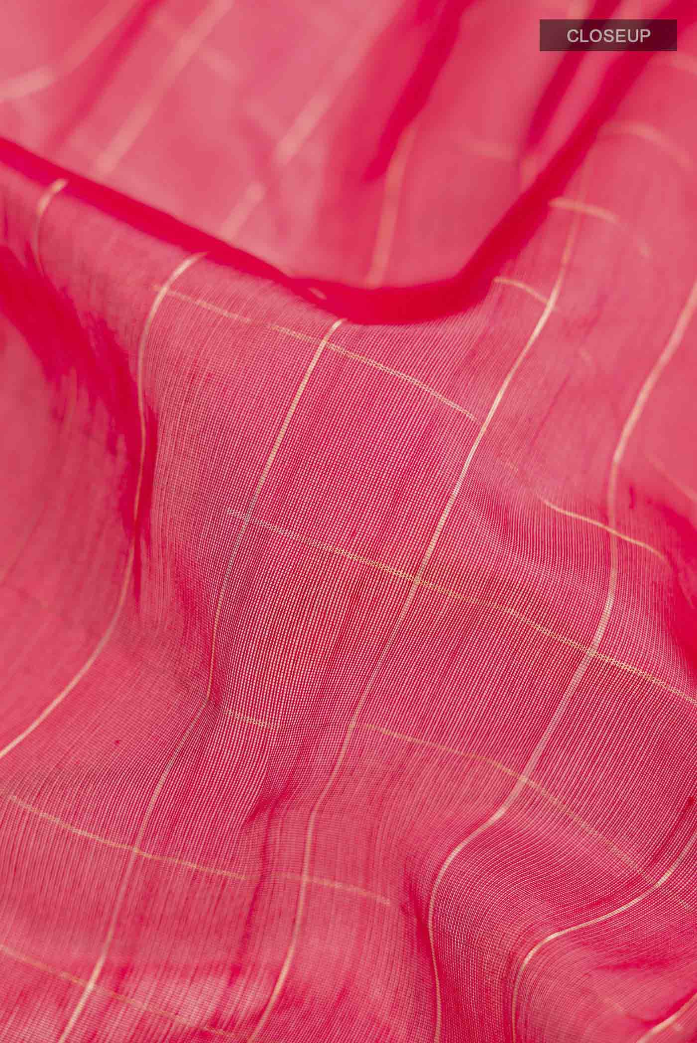 Red Maheshwari Silk Saree - Image 2