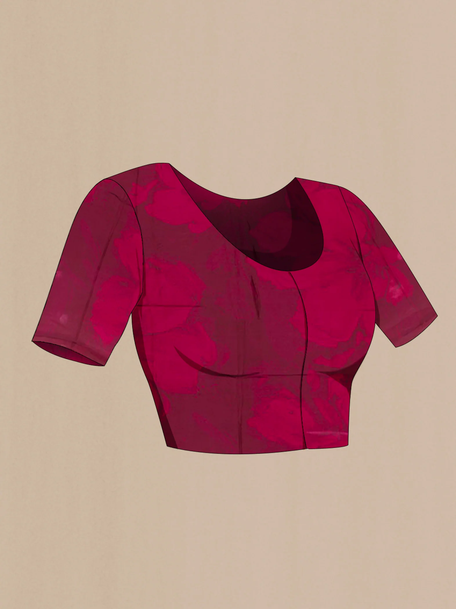 Maroon Mysore Chiffon Saree - Image 2