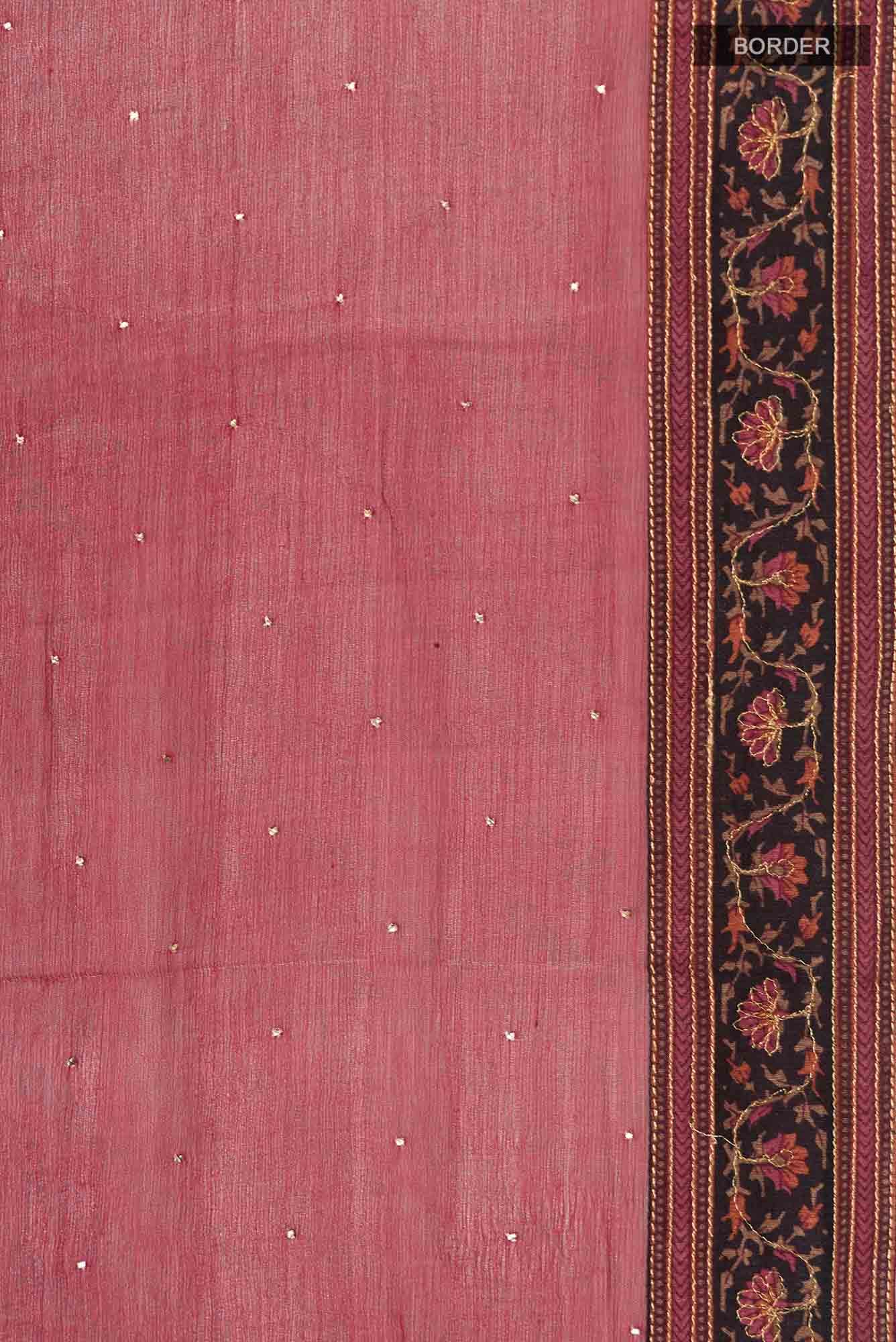 Red Mysore Chiffon Saree - Image 4
