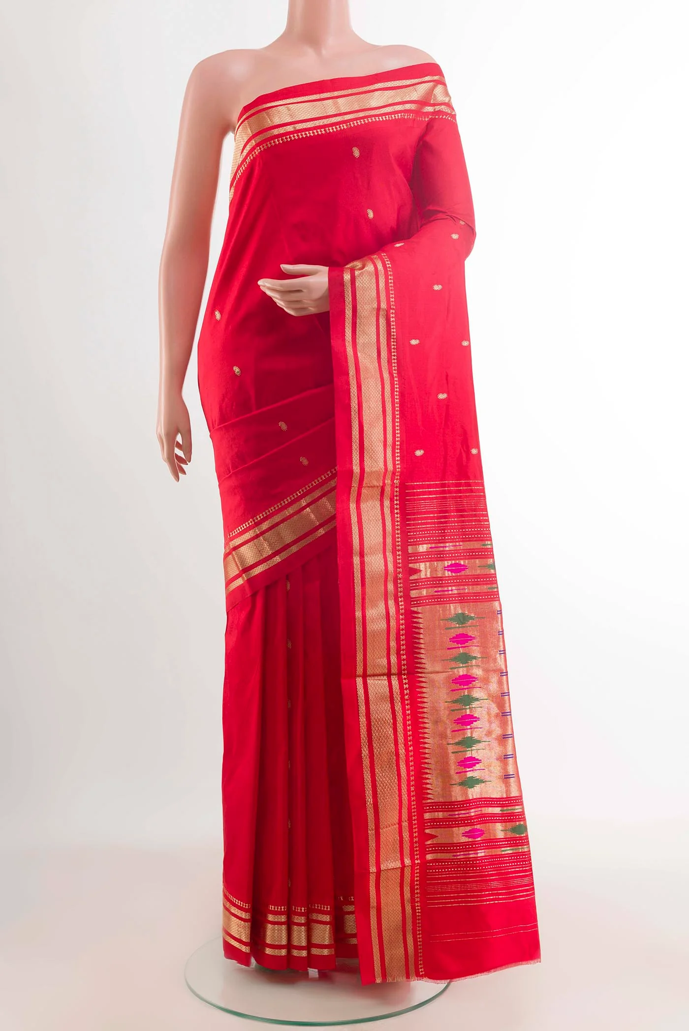 Red Paithani Silk Saree