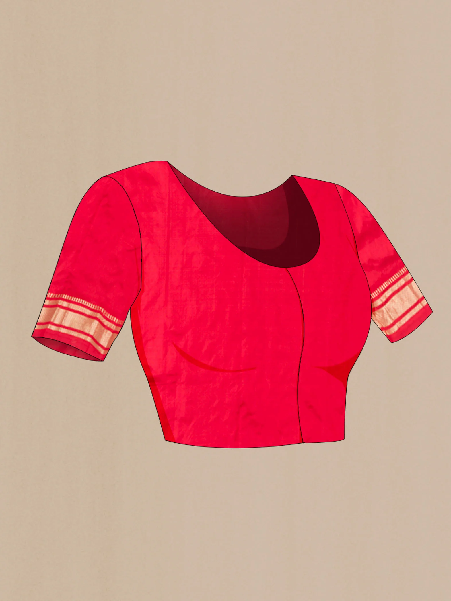 Red Paithani Silk Saree - Image 5