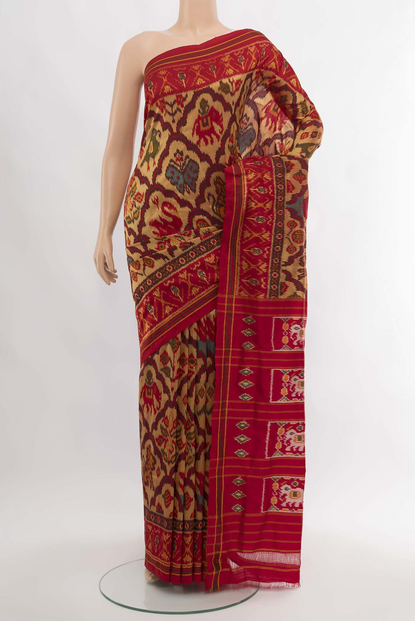 Sandal Pochampally Silk Saree