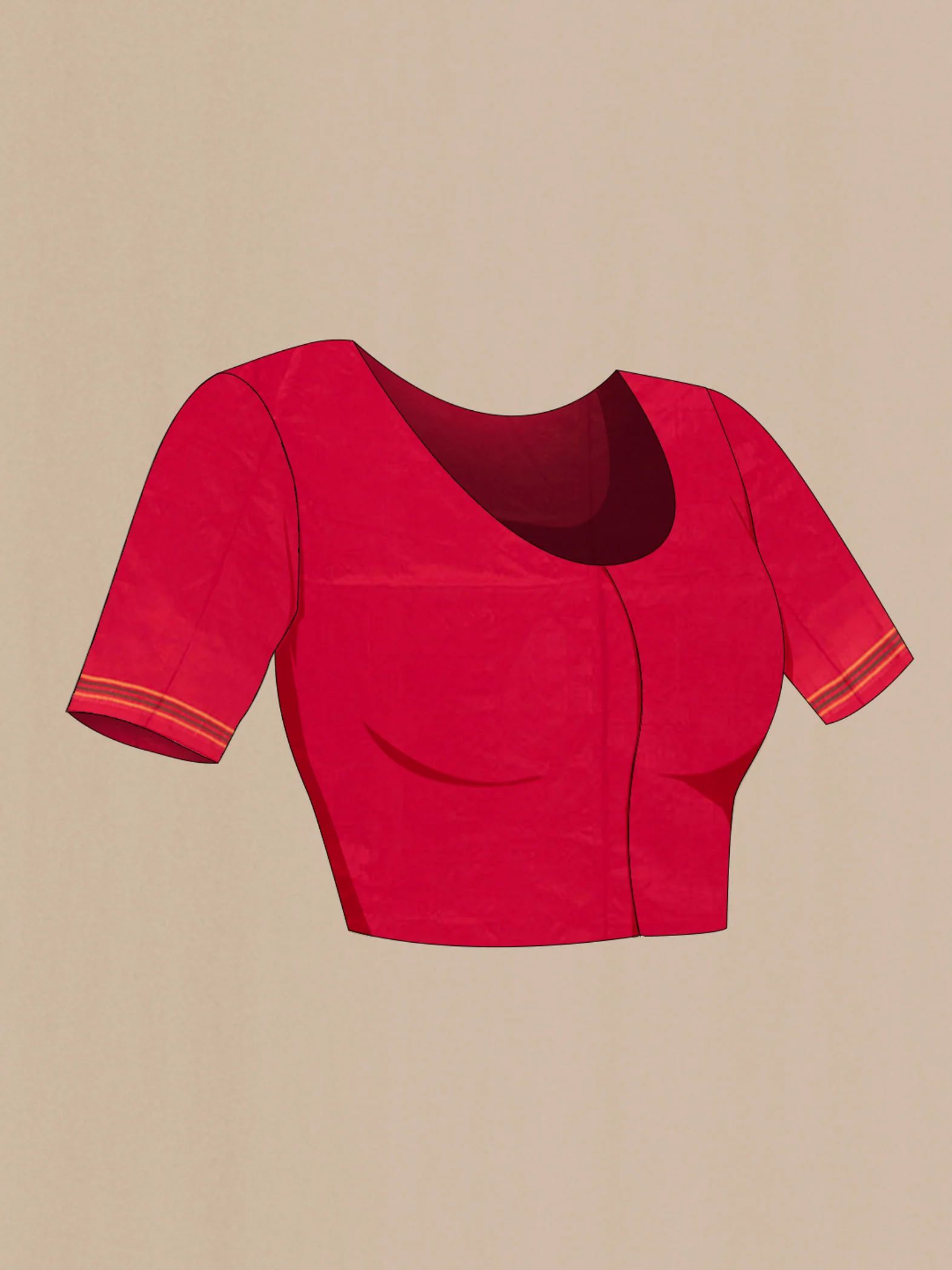 Sandal Pochampally Silk Saree - Image 4