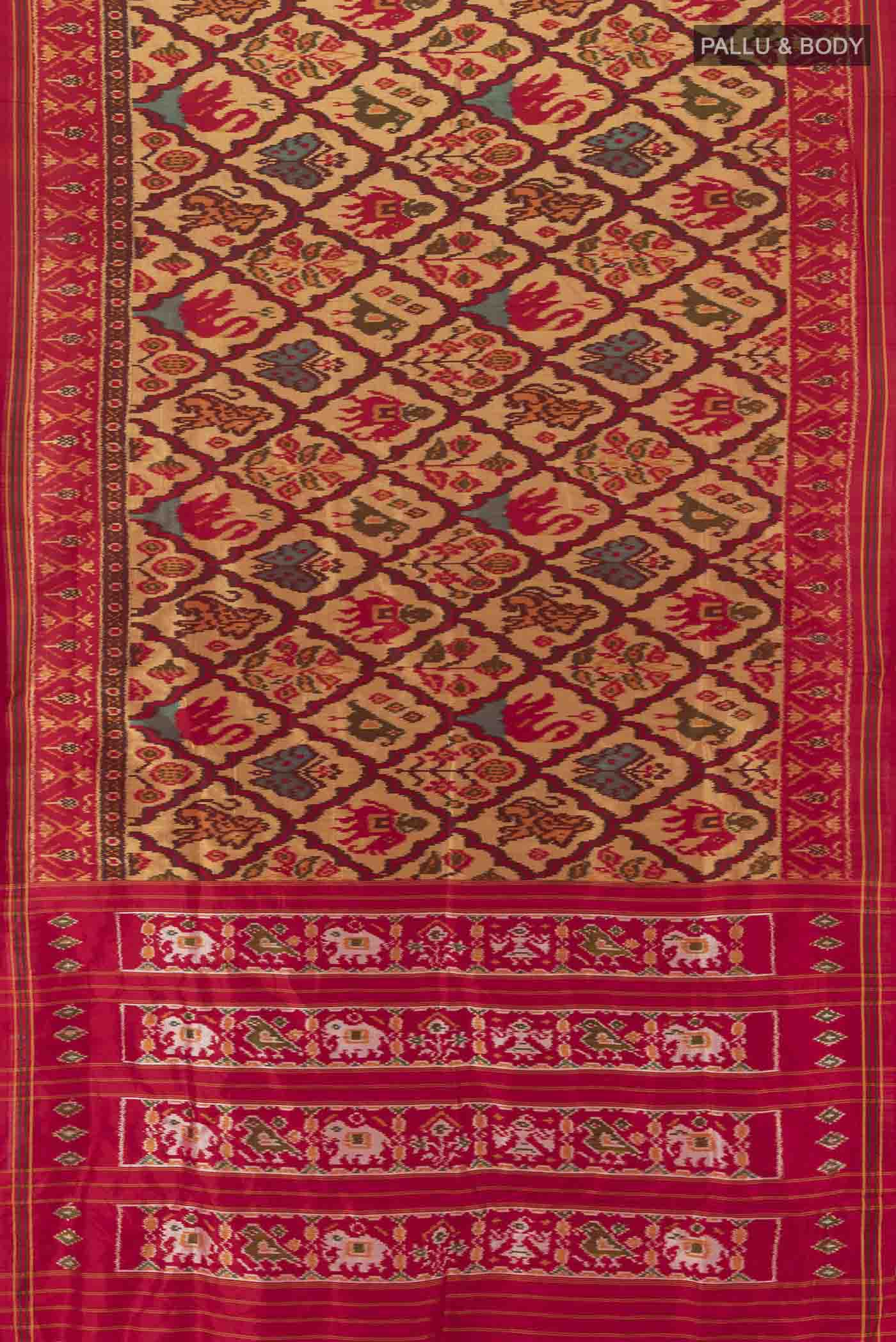 Sandal Pochampally Silk Saree - Image 5