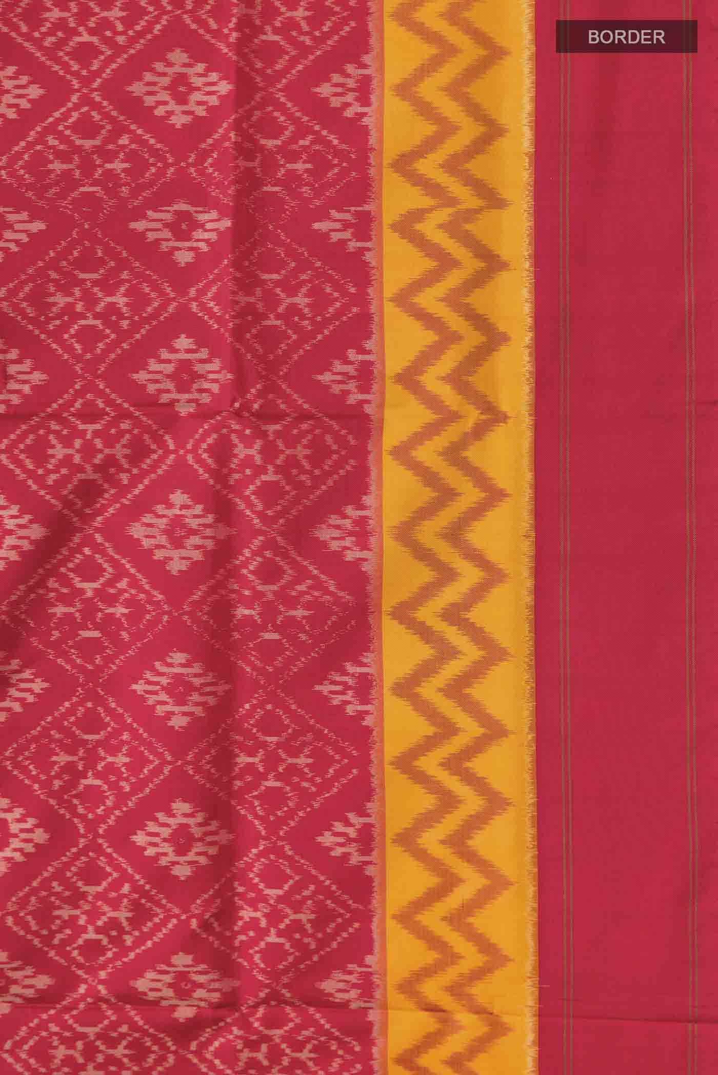 Red Pochampally Silk Saree - Image 3