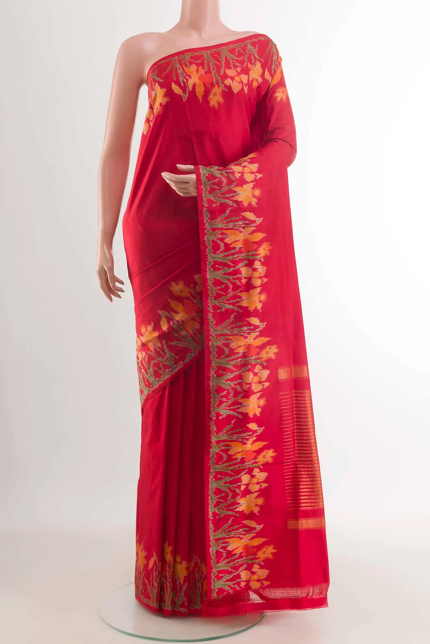 Red Pochampally Silk Saree