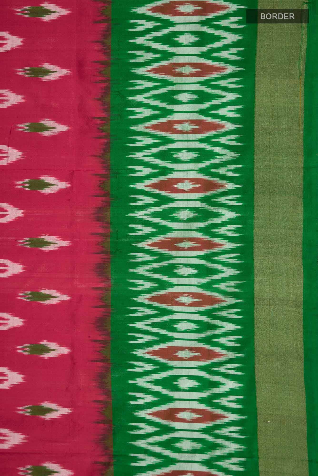 Red Pochampally Silk Saree - Image 4