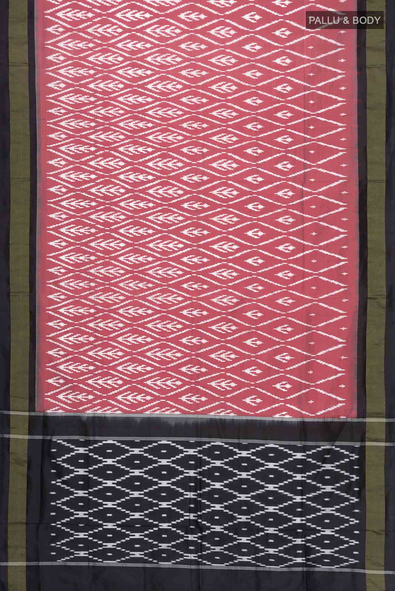 Red Pochampally Silk Saree - Image 3
