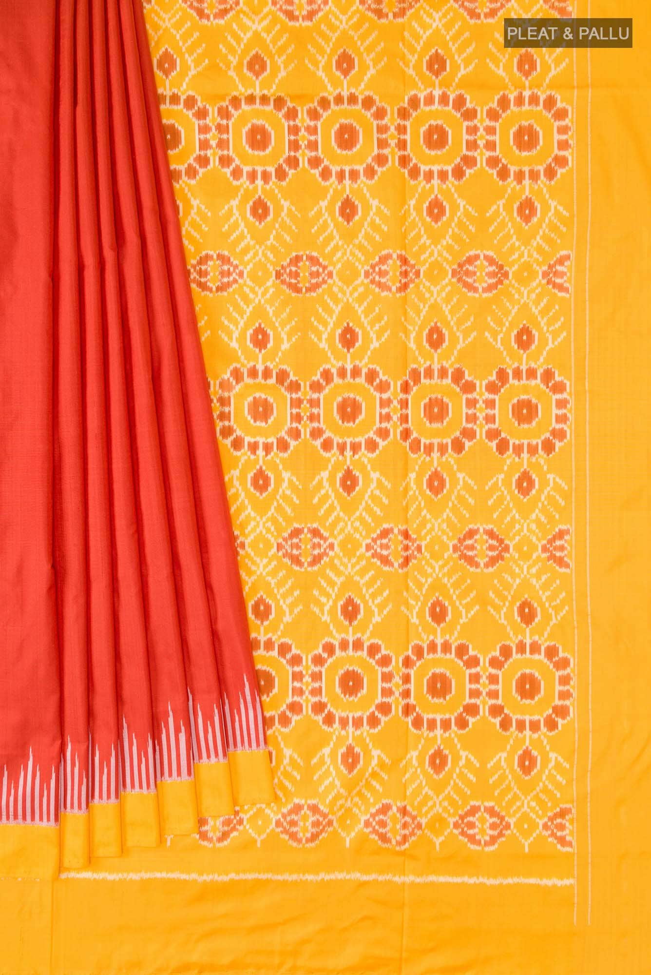 Red Pochampally Silk Saree - Image 2