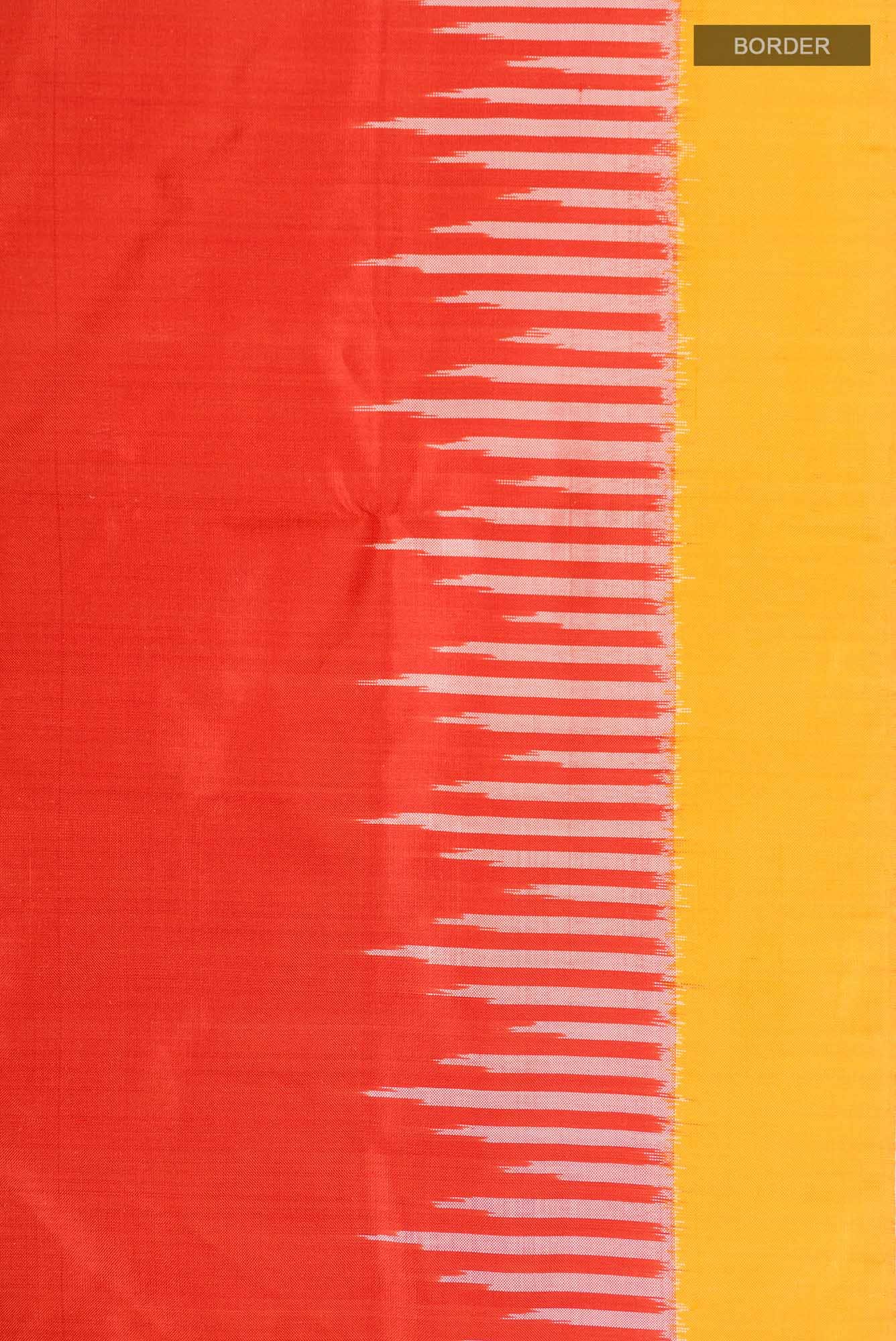 Red Pochampally Silk Saree - Image 5