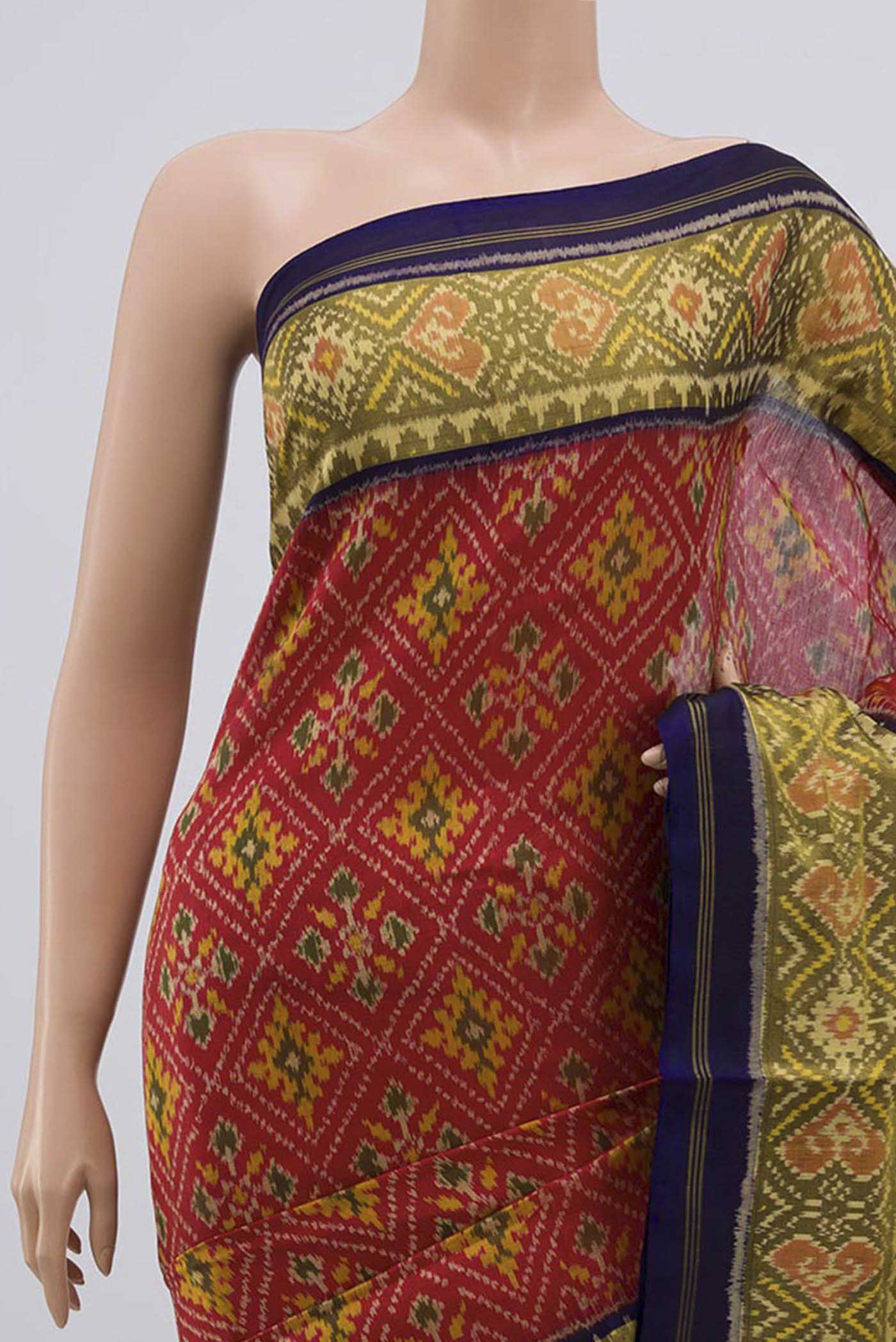 Red Rajkot Patola Silk Saree - Image 3