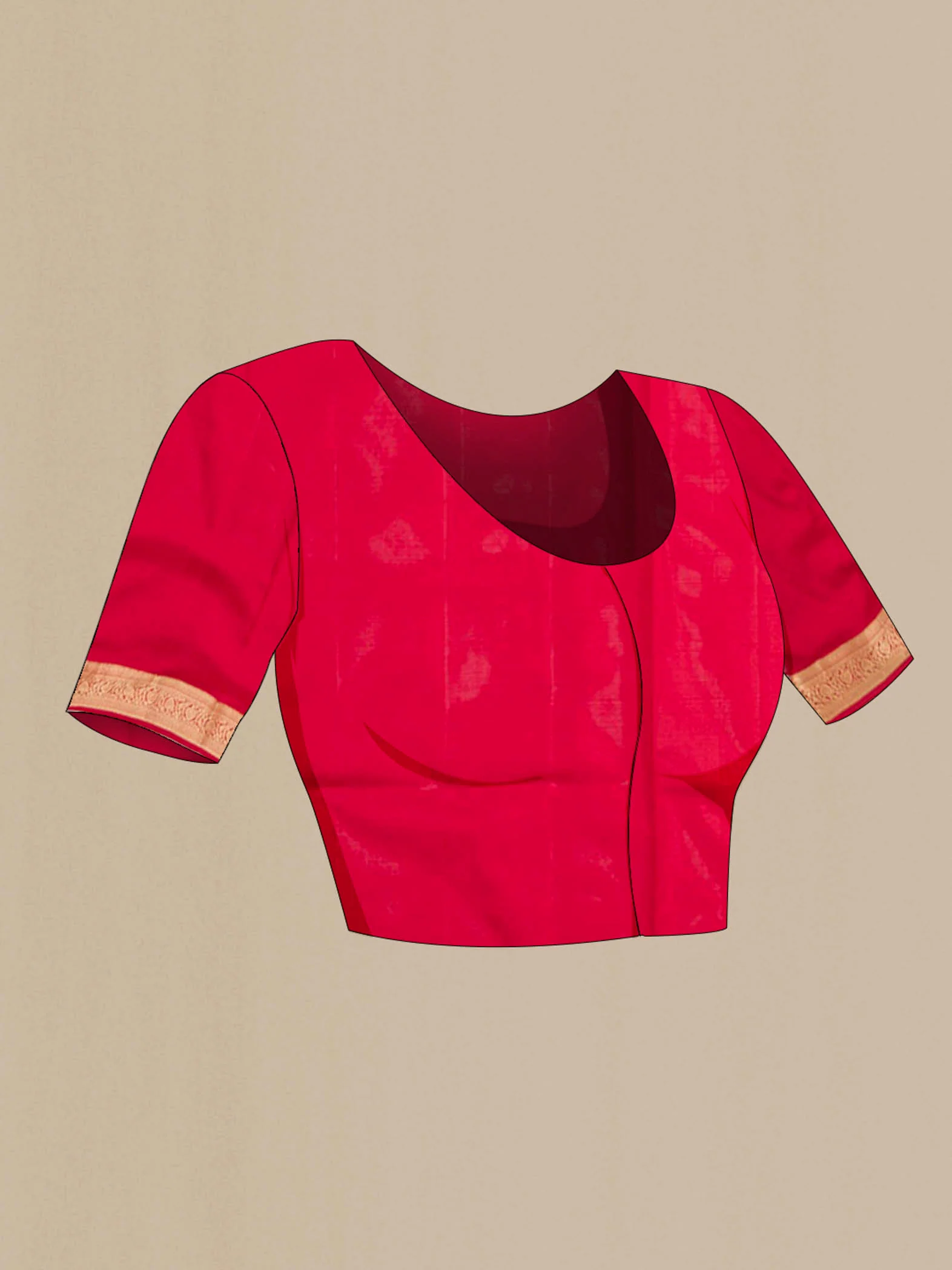 Red Soft Silk Saree - Image 4
