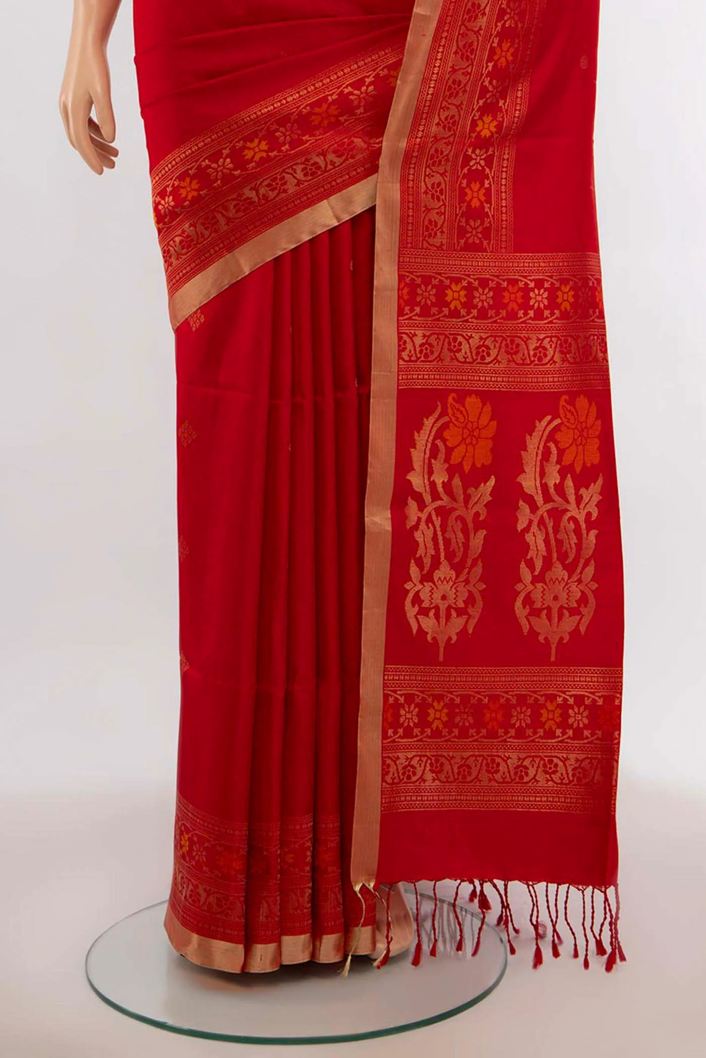 Red Soft Silk Saree - Image 3