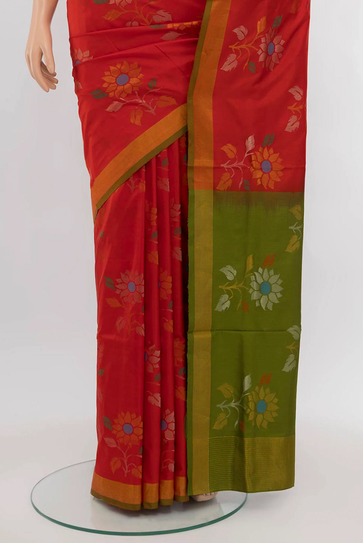 Red Uppada Silk Saree - Image 3
